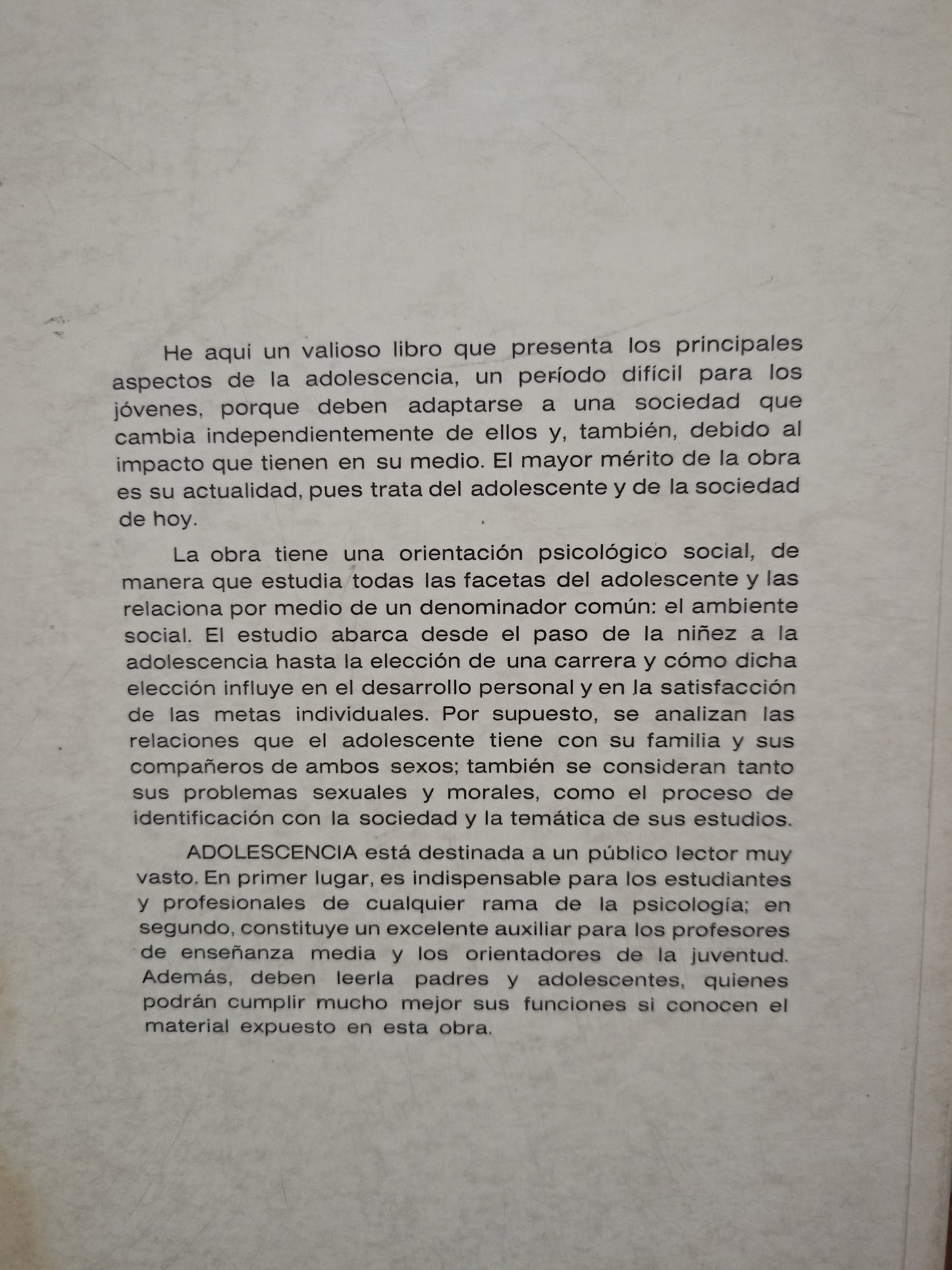ADOLESCENCIA POR ROBERT E. GRINDER USADO PSICOLOGÍA LITERARIO 305