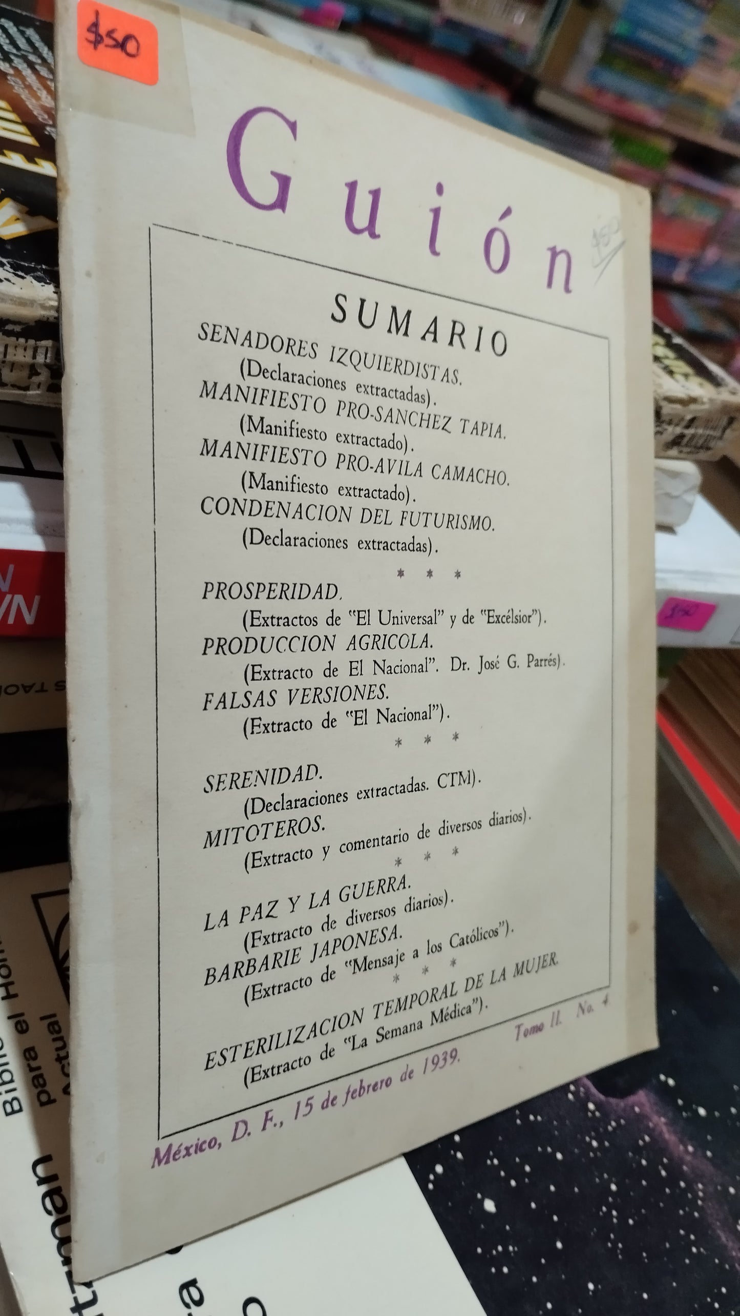GUION SUMARIO 15 DE FEBRERO DE 1939 LIBRO USADO ANTIGUO ALDAMA
