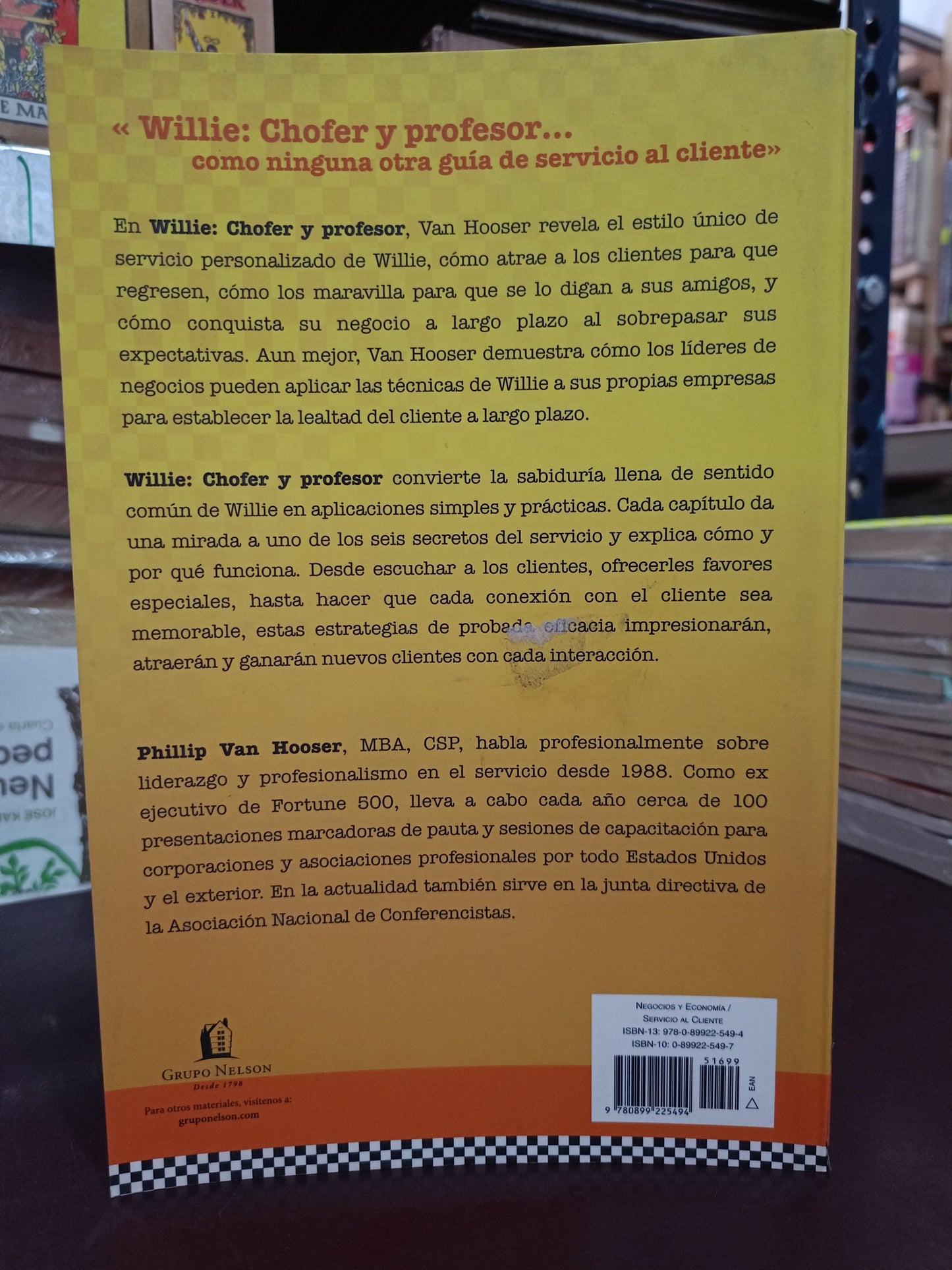 WILLIE: CHOFER Y PROFESOR POR PHILLIP VAN HOOSER USADO SUPERACIÓN PERSONAL LITERARIO 305