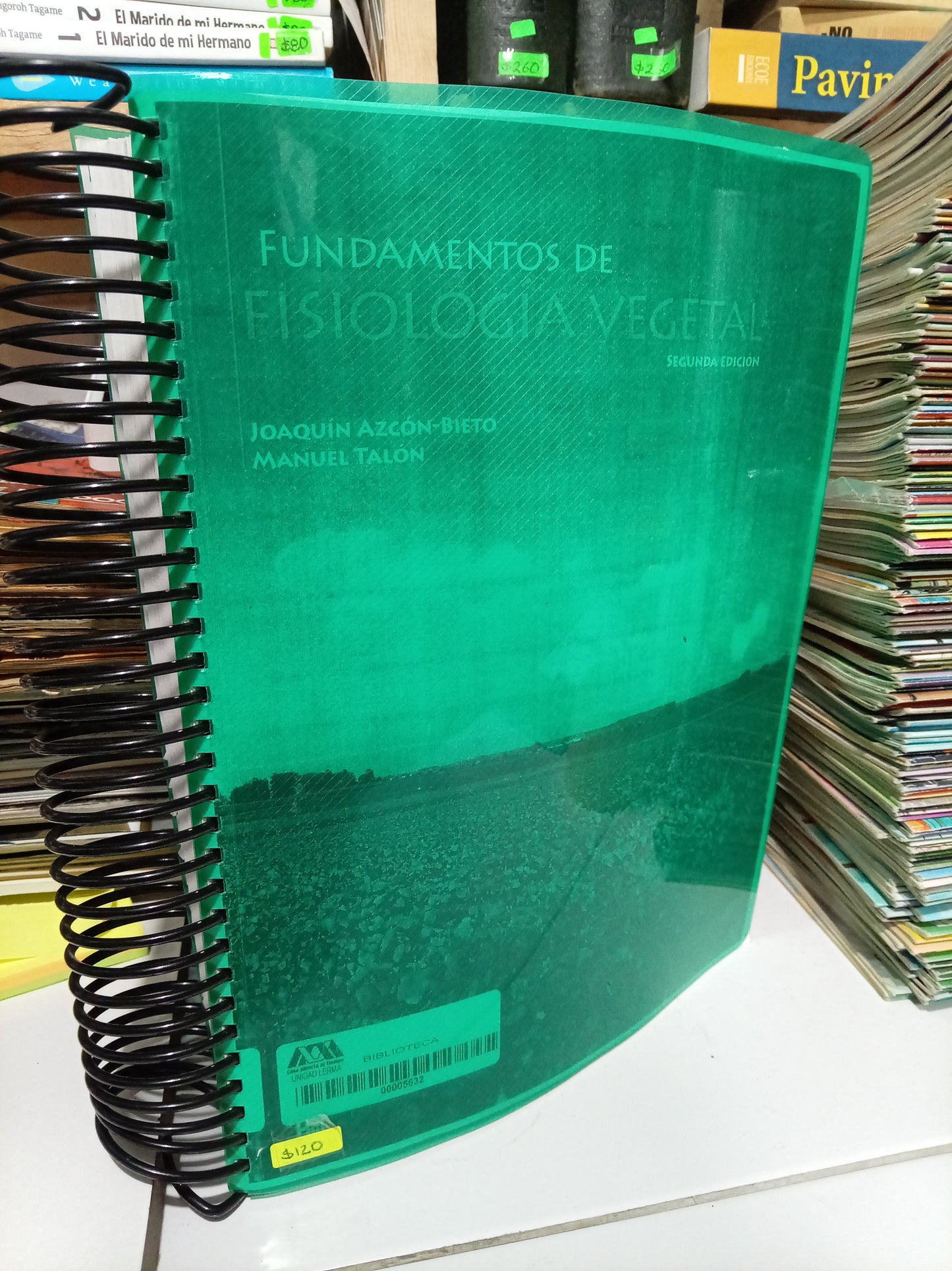 FUNDAMENTOS DE FISIOLOGIA VEGETAL POR JOAQUÍN AZCON BIETO MANUEL TALÓN USADO BIOLOGÍA JUAREZ 507
