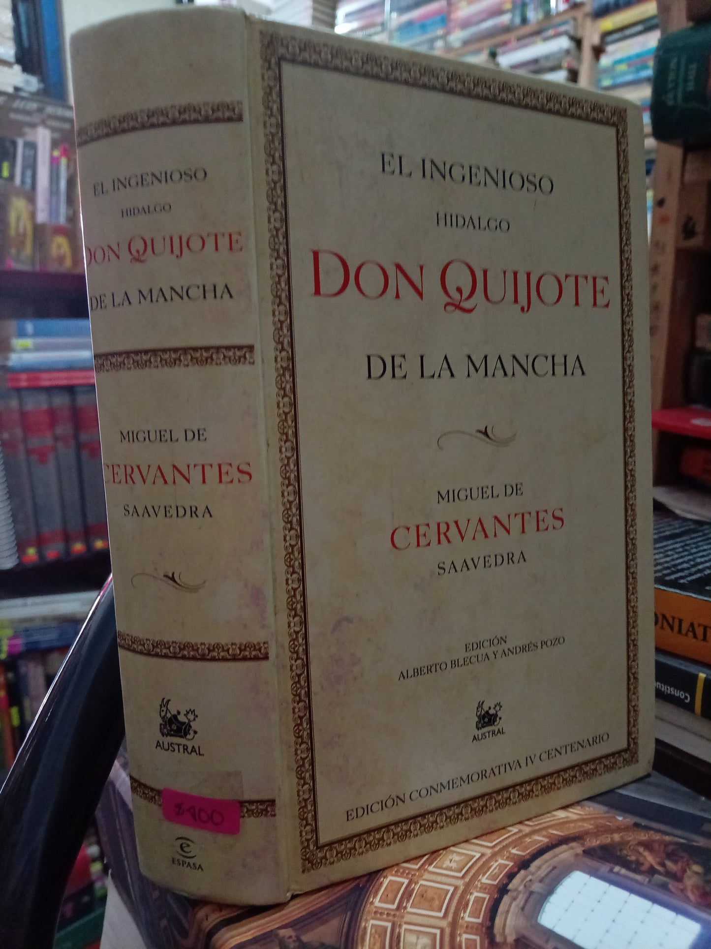 EL INGENIOSO HIDALGO DON QUIJOTE DE LA MANCHA POR MIGUEL DE CERVANTES SAAVEDRA USADO NOVELA LITERARIO 305