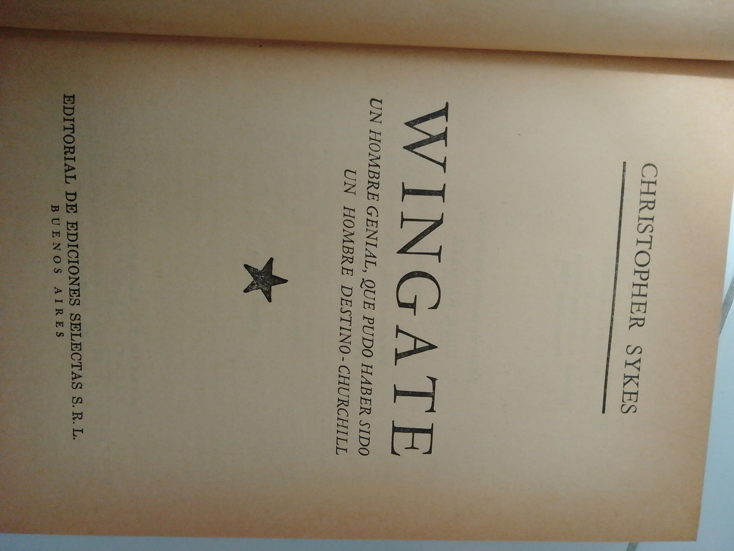WINGATE POR CHRISTOPHER SYKES USADO NOVELAS JUAREZ