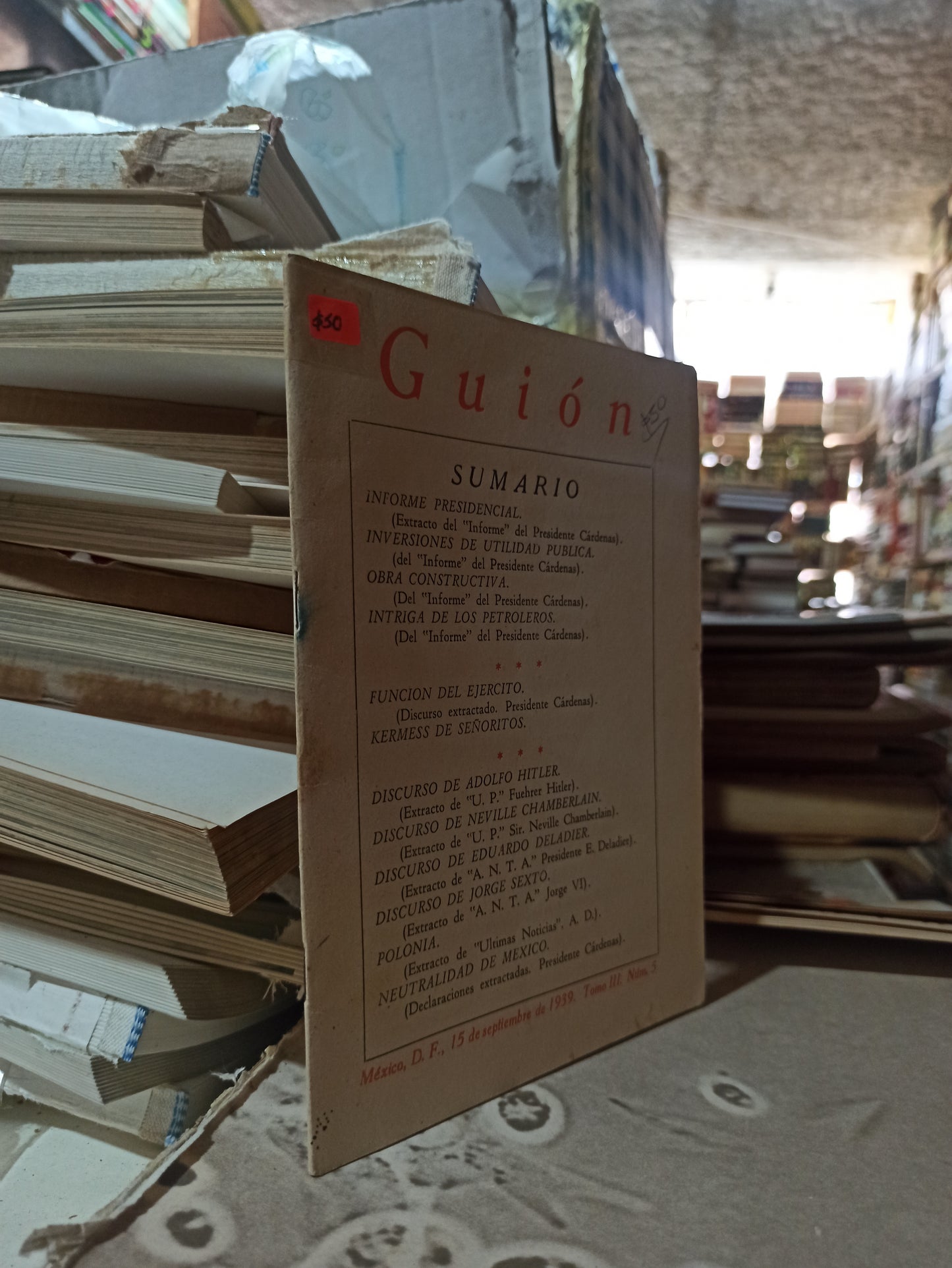 GUION SUMARIO USADO ANTIGUOS ALDAMA