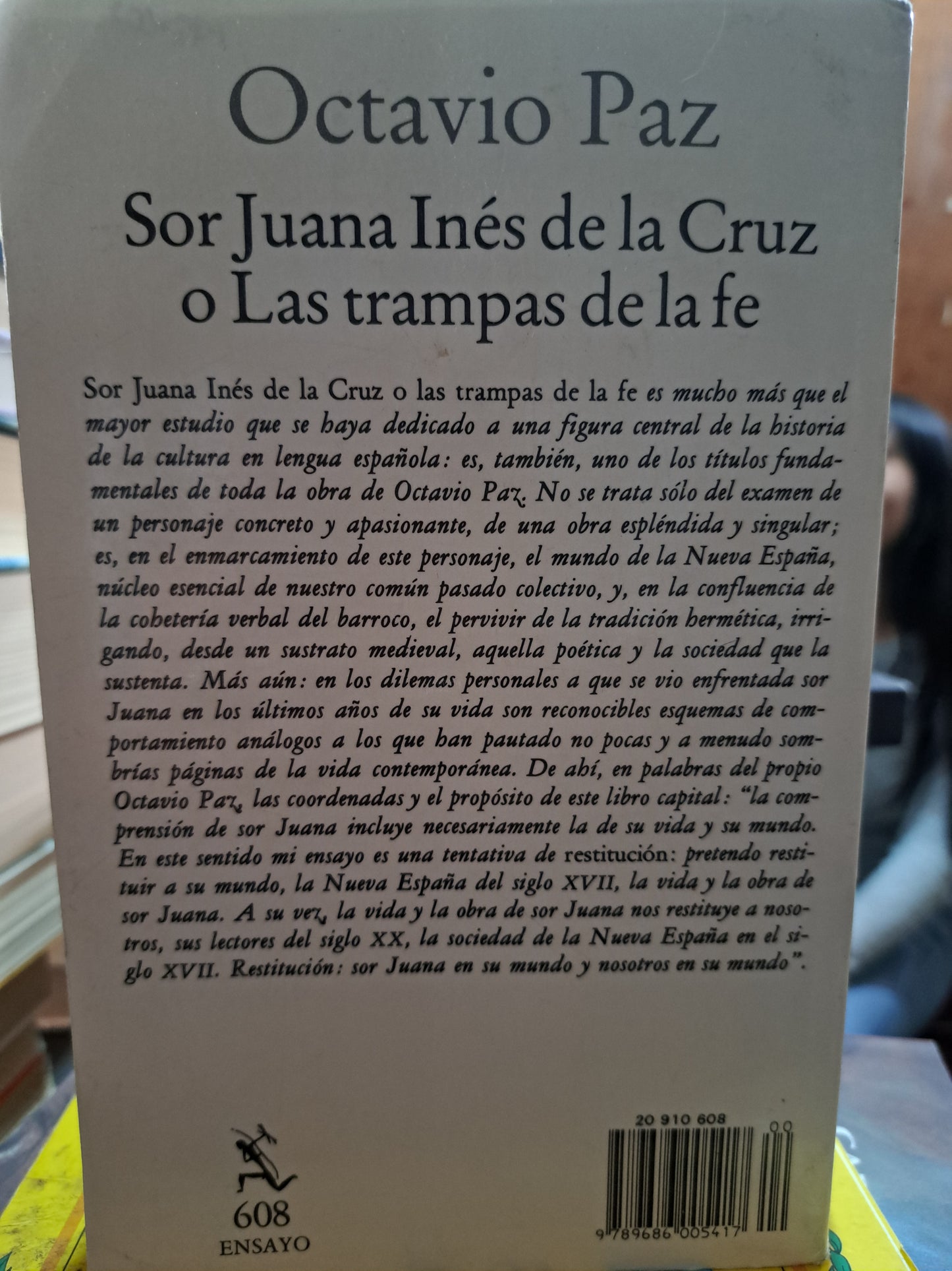 SOR JUANA INÉS DE LA CRUZ O LAS TRAMPAS DE LA FE OCTAVIO PAZ USADO POESÍA ALDAMA