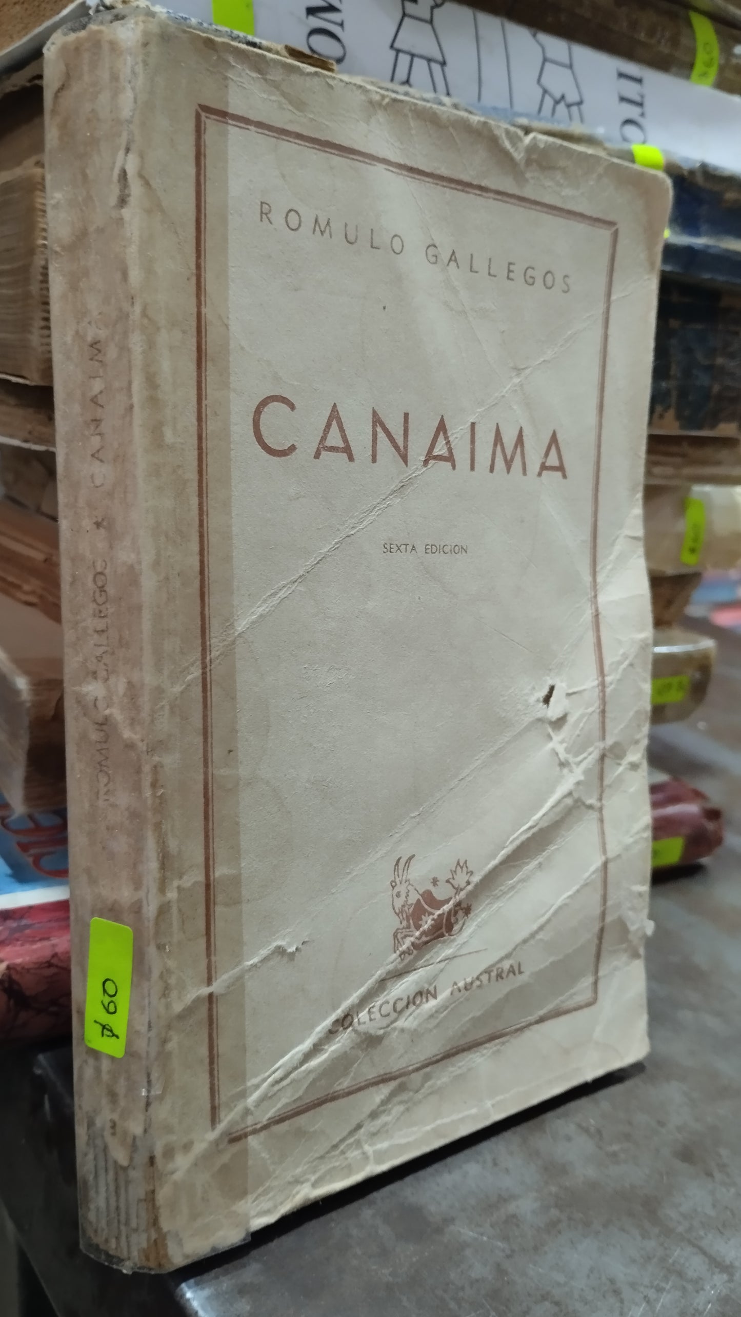 CANAIMA POR ROMULO GALLEGOS LIBRO USADO NOVELAS ALDAMA