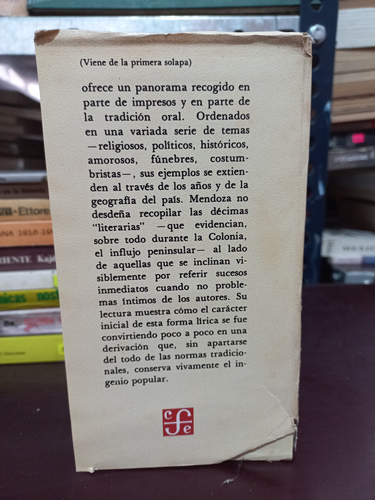 GLOSAS Y DECIMAS DE MEXICO POR VICENTE T. MENDOZA USADO HISTORIA LITERARIO 305
