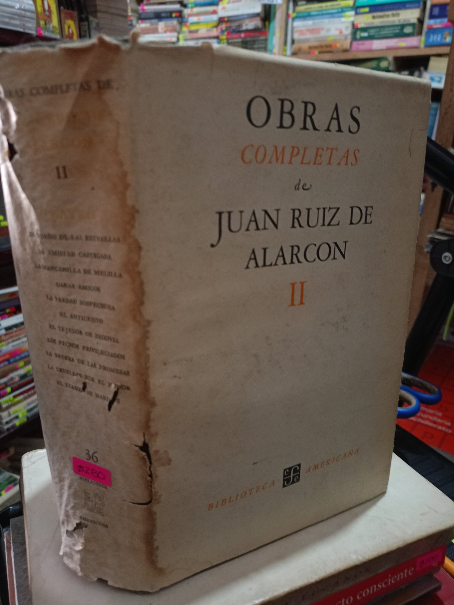 OBRAS COMPLETAS DE JUAN RUIZ DE ALARCON II USADO NOVELA LITERARIO 305