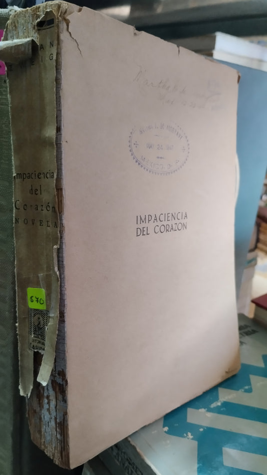 IMPACIENCIA DEL CORAZON POR STEFAN ZWEIG LIBRO USADO NOVELAS ALDAMA