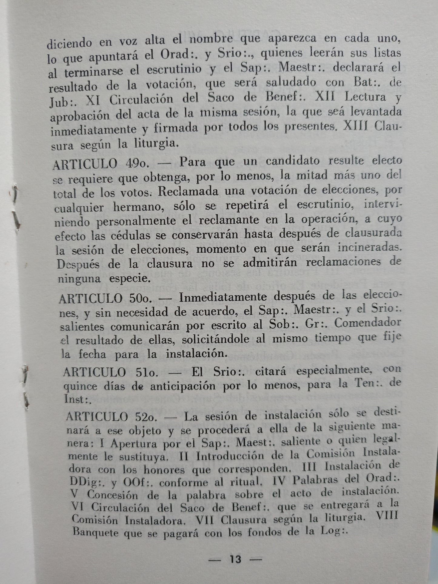 REGLAMENTO INTERNO DE LA LOGIA CAPITULAR DE PERFECCIÓN USADO MASONERÍA ALDAMA