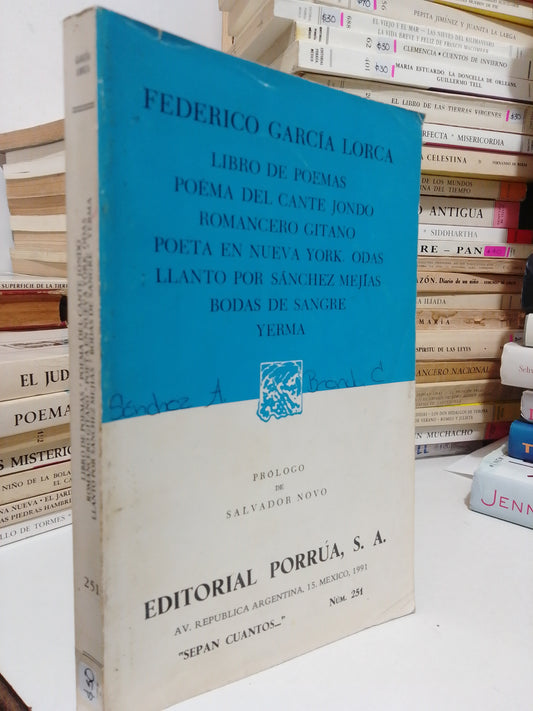 LIBRO DE POEMAS Y OTROS TÍTULOS POR FEDERICO GARCÍA LORCA USADO NOVELA JUÁREZ