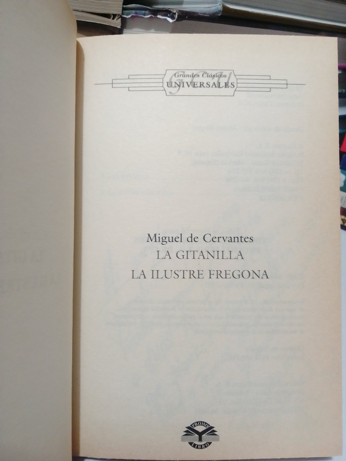 LA GITANILLA ,LA ILUSTRE FREGONA POR MIGUEL DE CERVANTES USADO NOVELA JUÁREZ