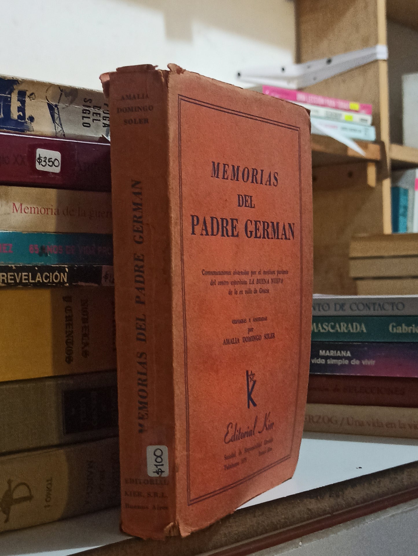 MEMORIAS DEL PADRE GERMAN POR AMALIA DOMINGO SOLER USADO NOVELAS JUÁREZ