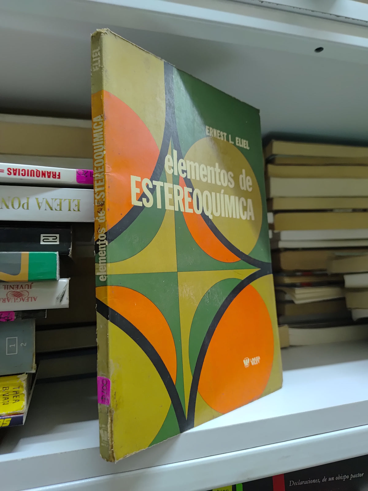 ELEMENTOS DE ESTEREOQUIMICA POR ERNEST L. ELIEL USADO QUIMICA JUAREZ 507