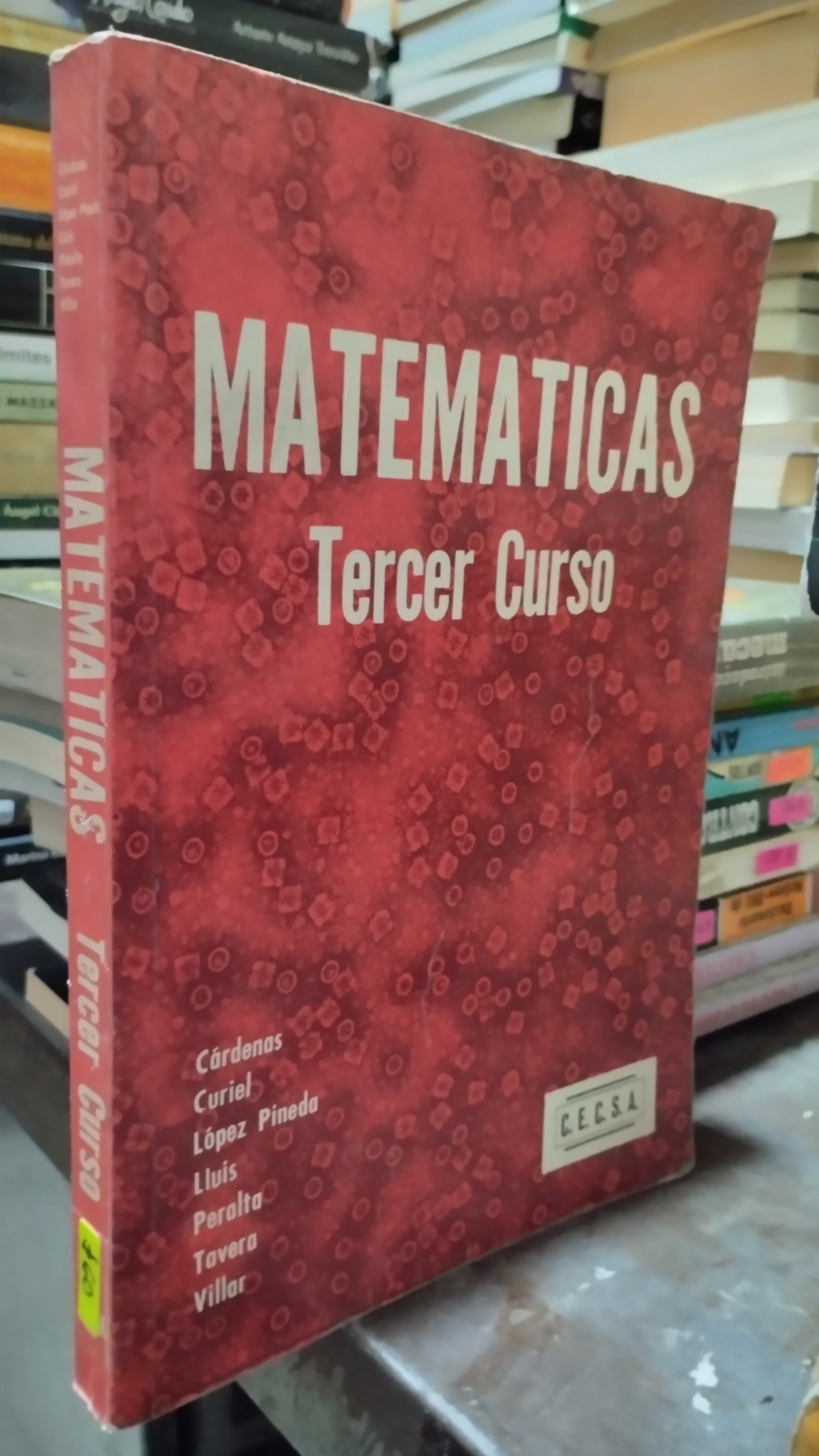 MATEMATICAS TERCER CURSO POR CARDENAS LIBRO USADO MATEMATICAS ALDAMA