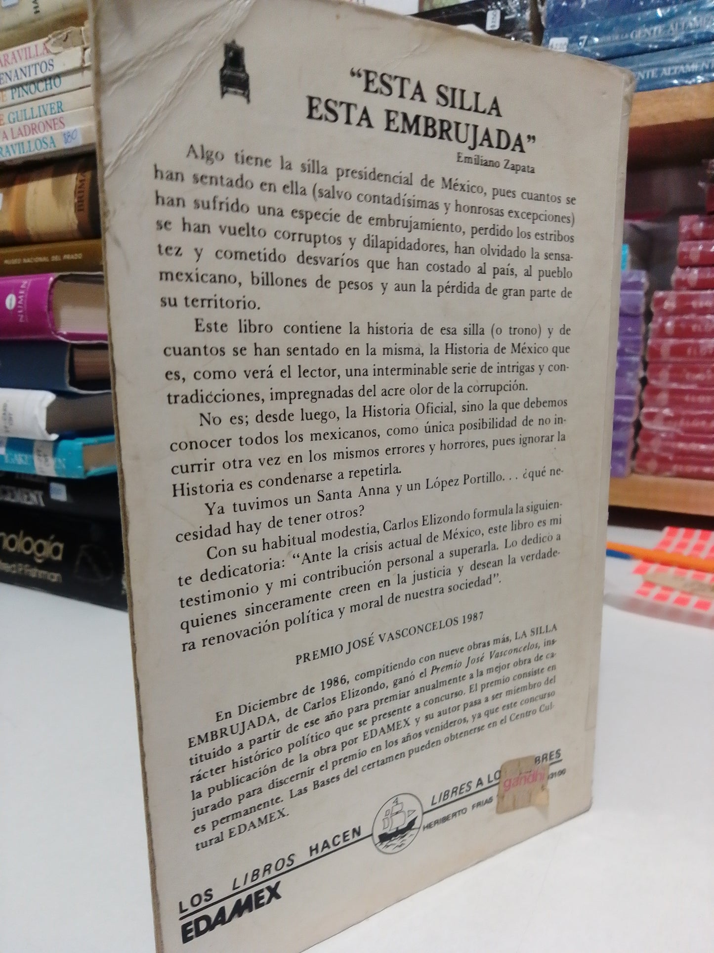 LA SILLA EMBRUJADA POR CARLOS ELIZONDO USADO HISTORIA JUÁREZ