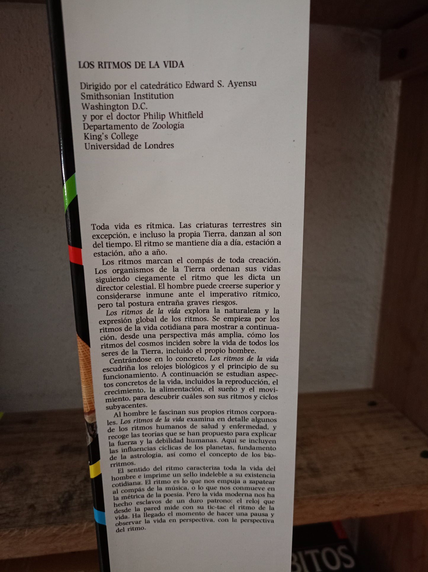 LOS RITMOS DE LA VIDA POR EDWARD S. AYENSU Y PHILIP WHITFIELD USADO HISTORIA LITERARIO 305