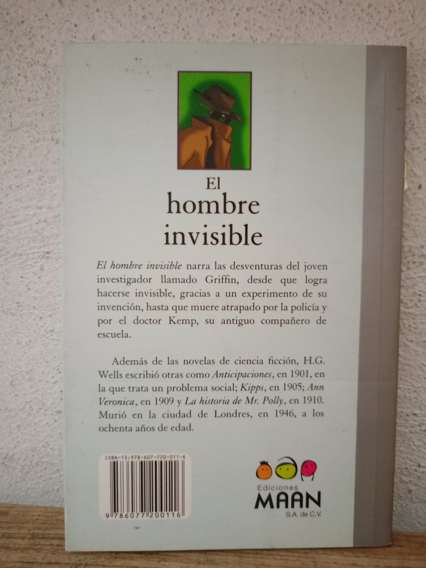 EL HOMBRE INVISIBLE POR H.G. WELLS USADO INFANTIL LITERARIO 305