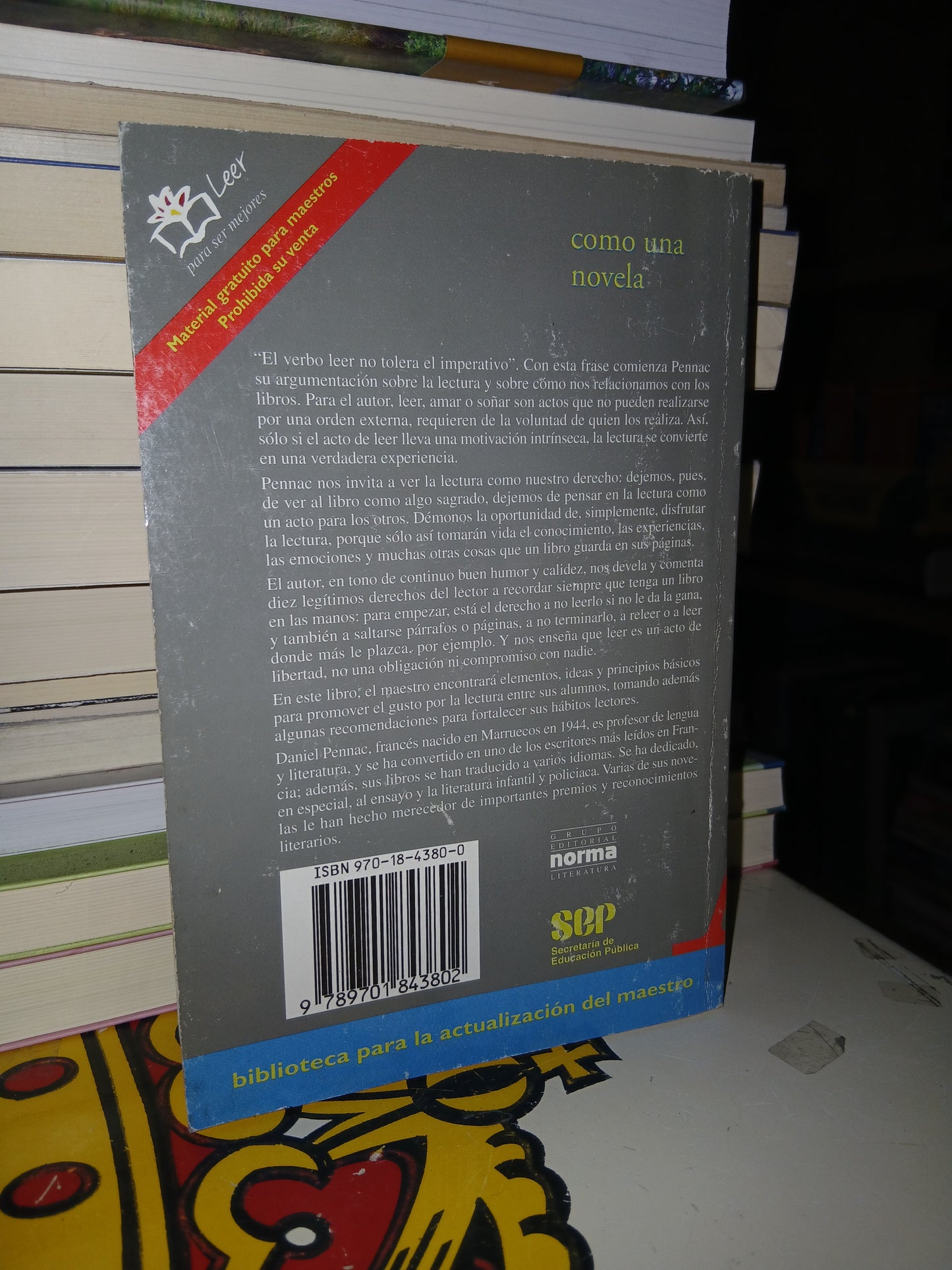 COMO UNA NOVELA POR DANIEL PENNAC USADO NOVELA LITERARIO 207