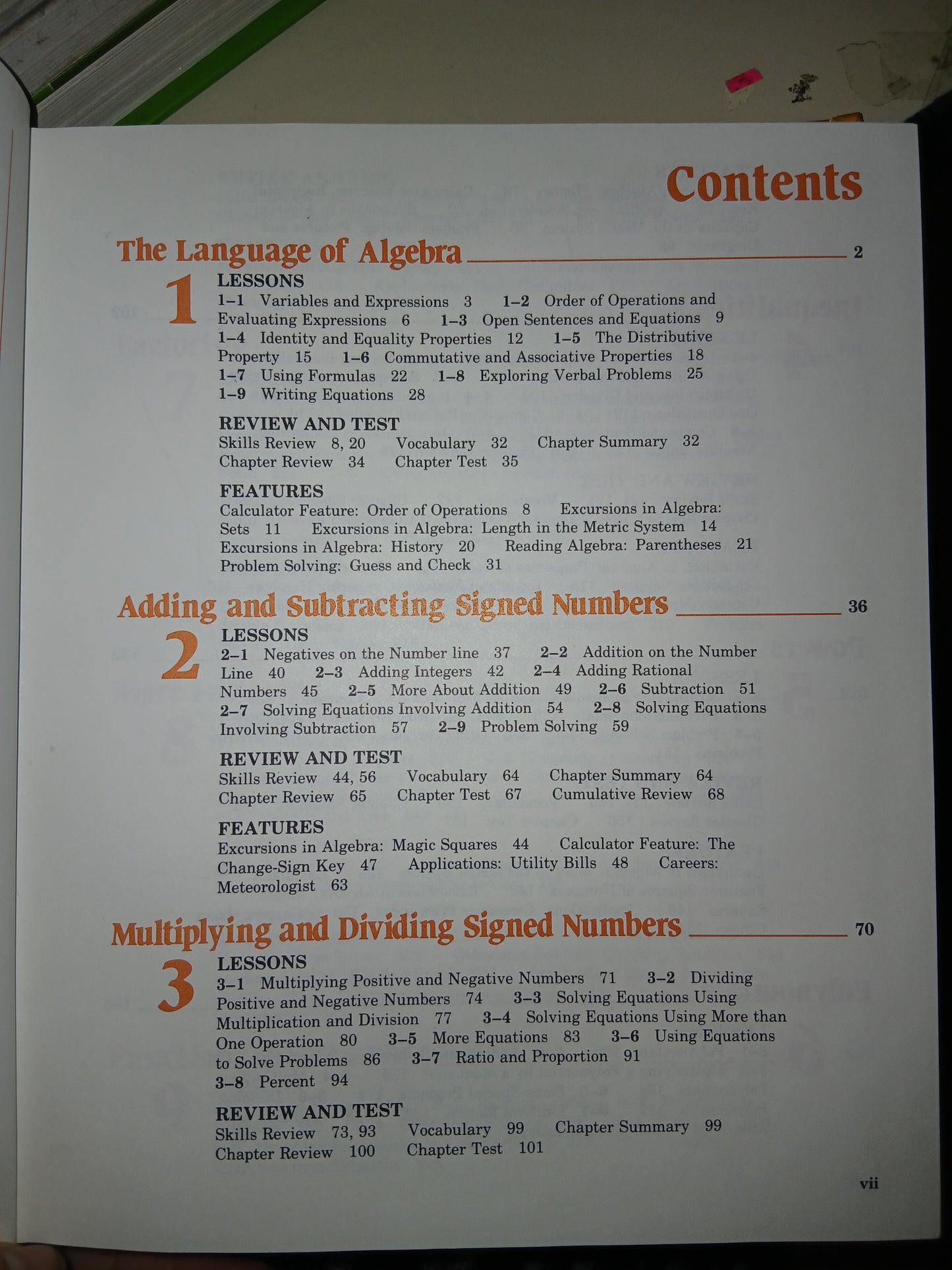 ALGEBRA ONE POR FOSTER, RATH Y WINTERS USADO ÁLGEBRA LITERARIO 207