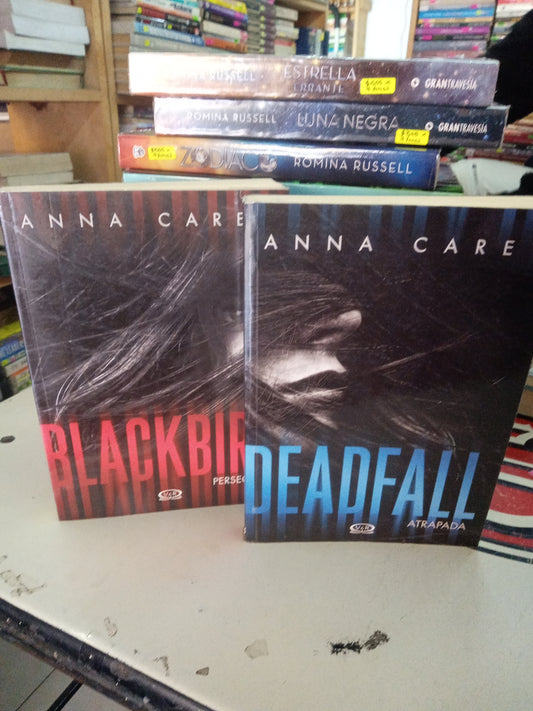 DEADFALL Y BLACKBIRD  ( $300 X 2 ) POR ANNA CAREY USADO NOVELA LITERARIO 207
