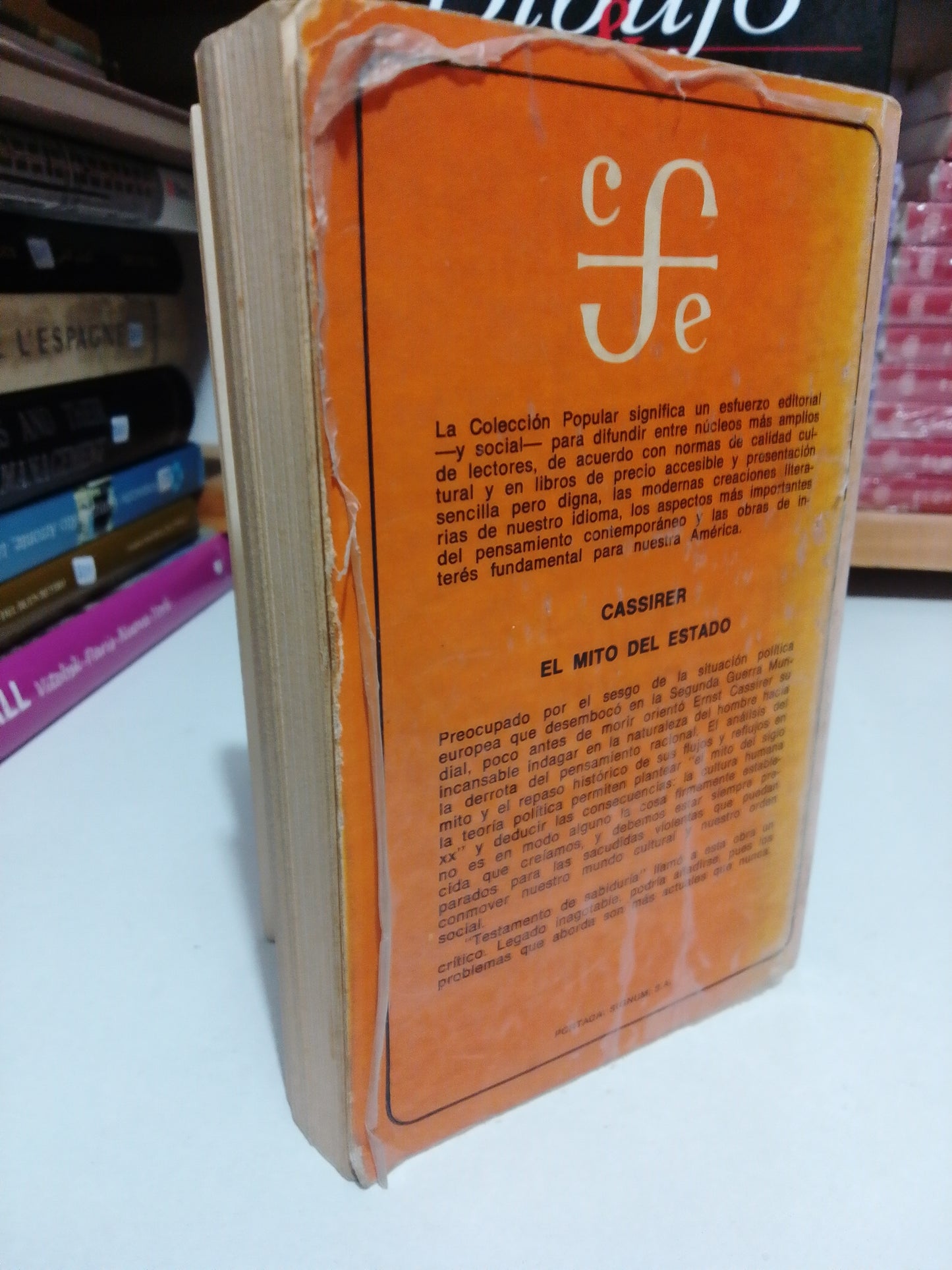 EL MITO DEL ESTADO POR ERNEST CASSIRER USADO HISTORIA JUAREZ