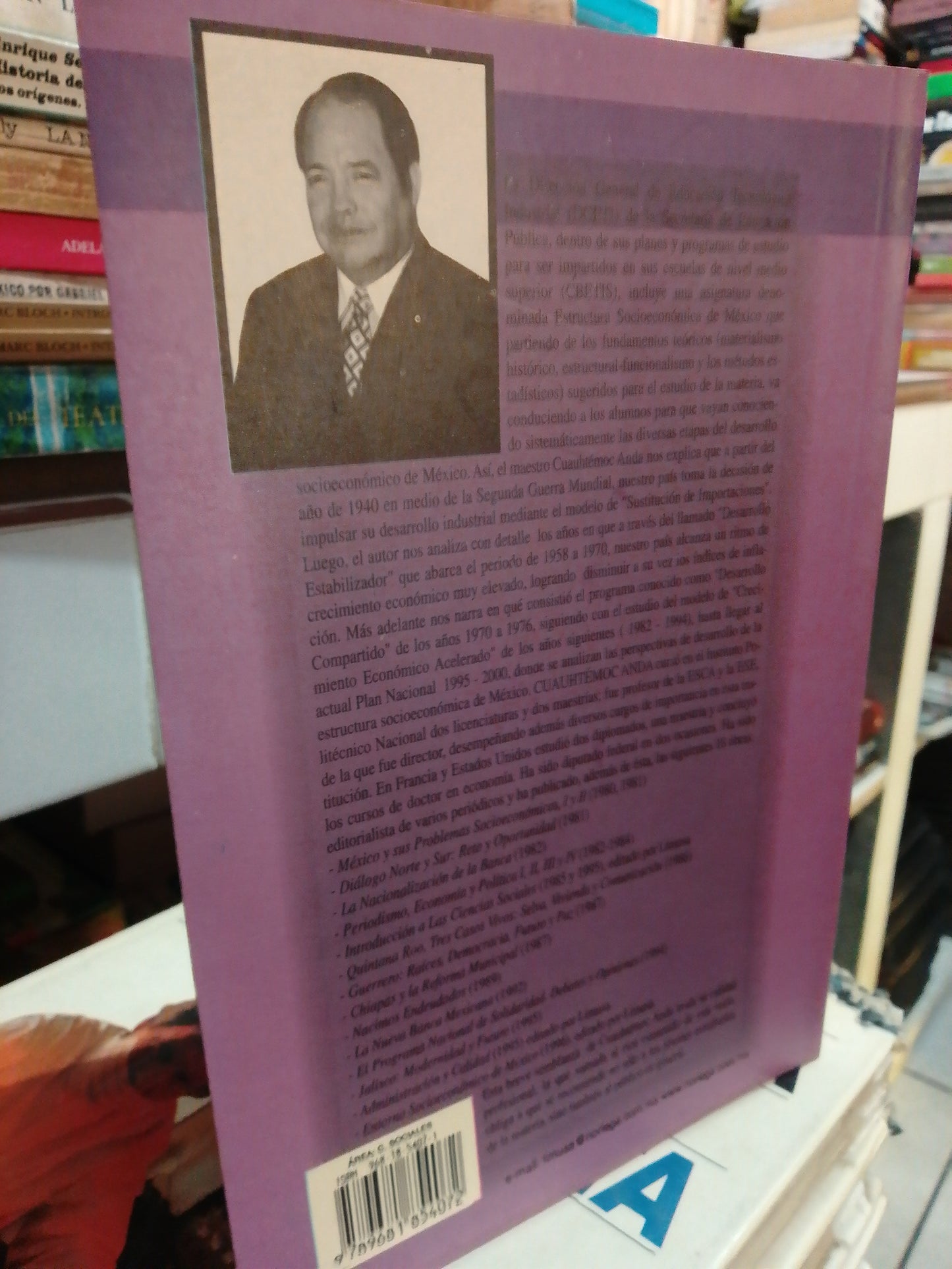 ESTRUCTURA SOCIOECONOMICA DE MEXICO POR CUAUHTEMOC ANDA GUTIERREZ USADO HISTORIA JUAREZ