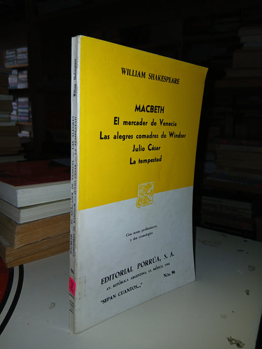 MACBETH Y OTRAS OBRAS POR WILLIAM SHAKESPEARE USADO NOVELA LITERARIO 207