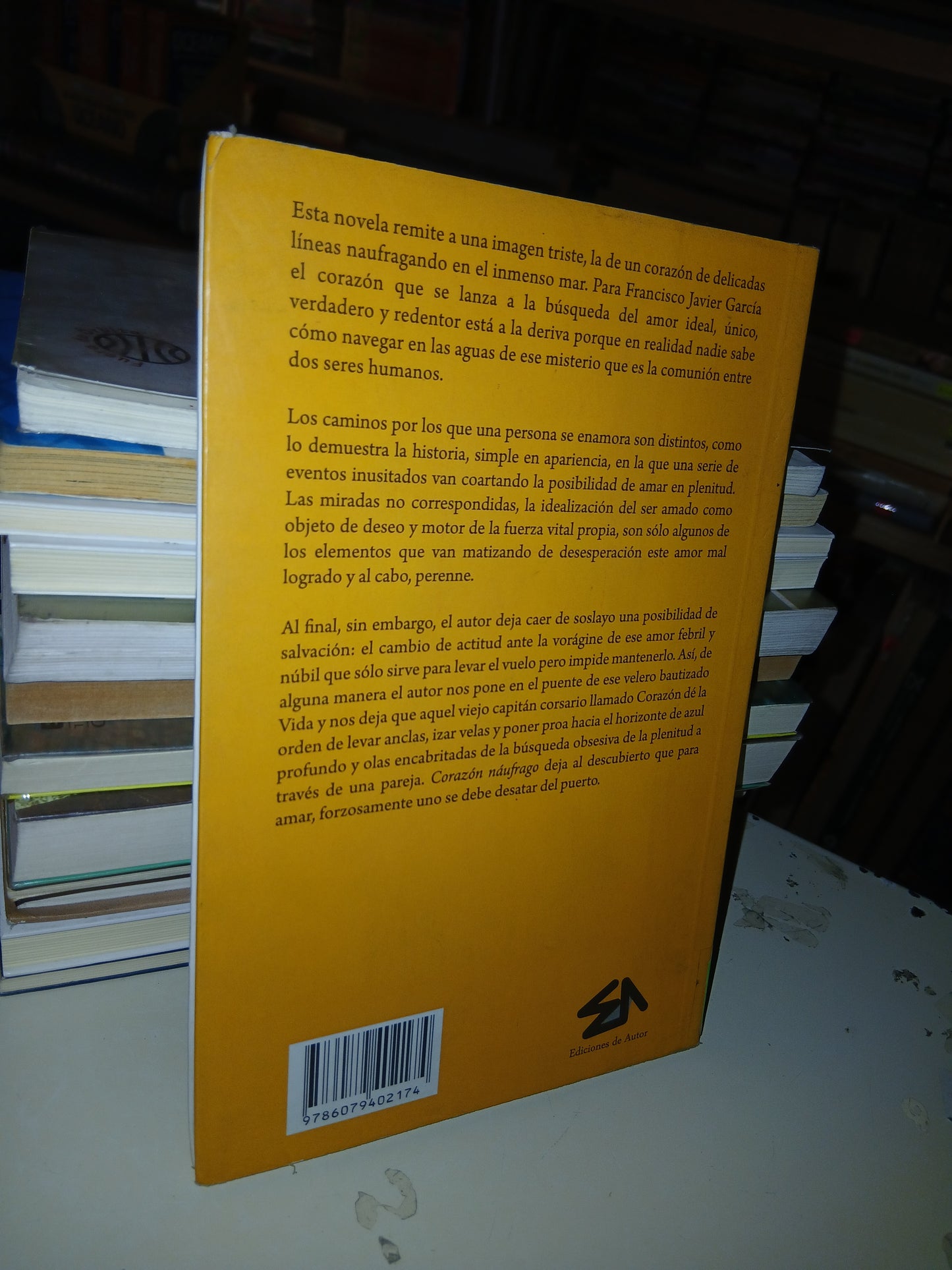 CORAZÓN NÁUFRAGO POR FRANCISCO JAVIER GARCÍA USADO NOVELA LITERARIO 207
