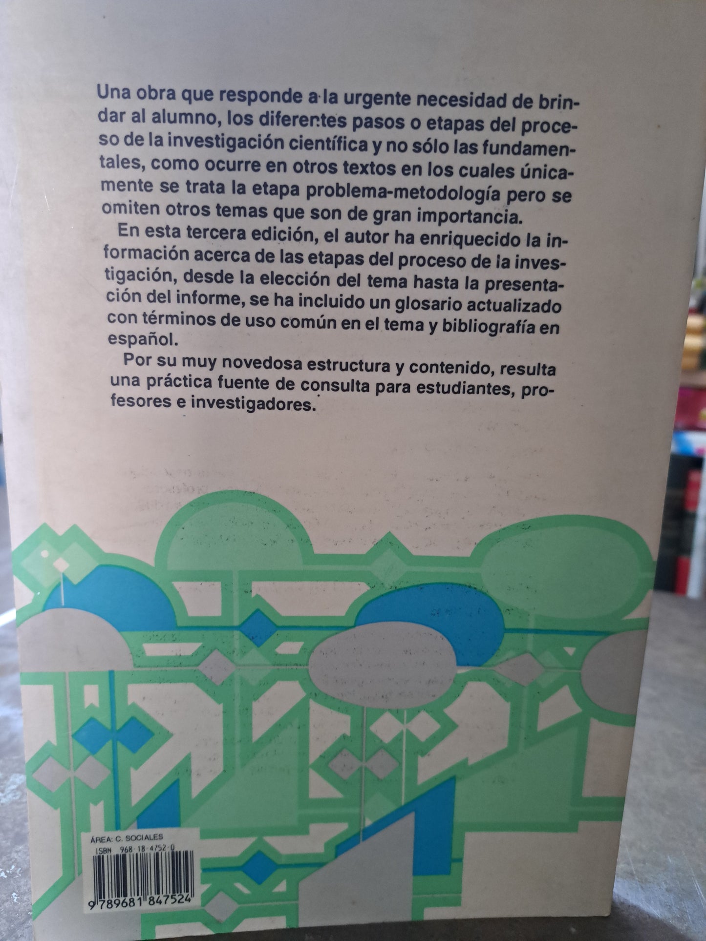 EL PROCESO DE LA INVESTIGACIÓN CIENTÍFICA MARIO TAMAYO Y TAMAYO USADO EDUCACIÓN ALDAMA