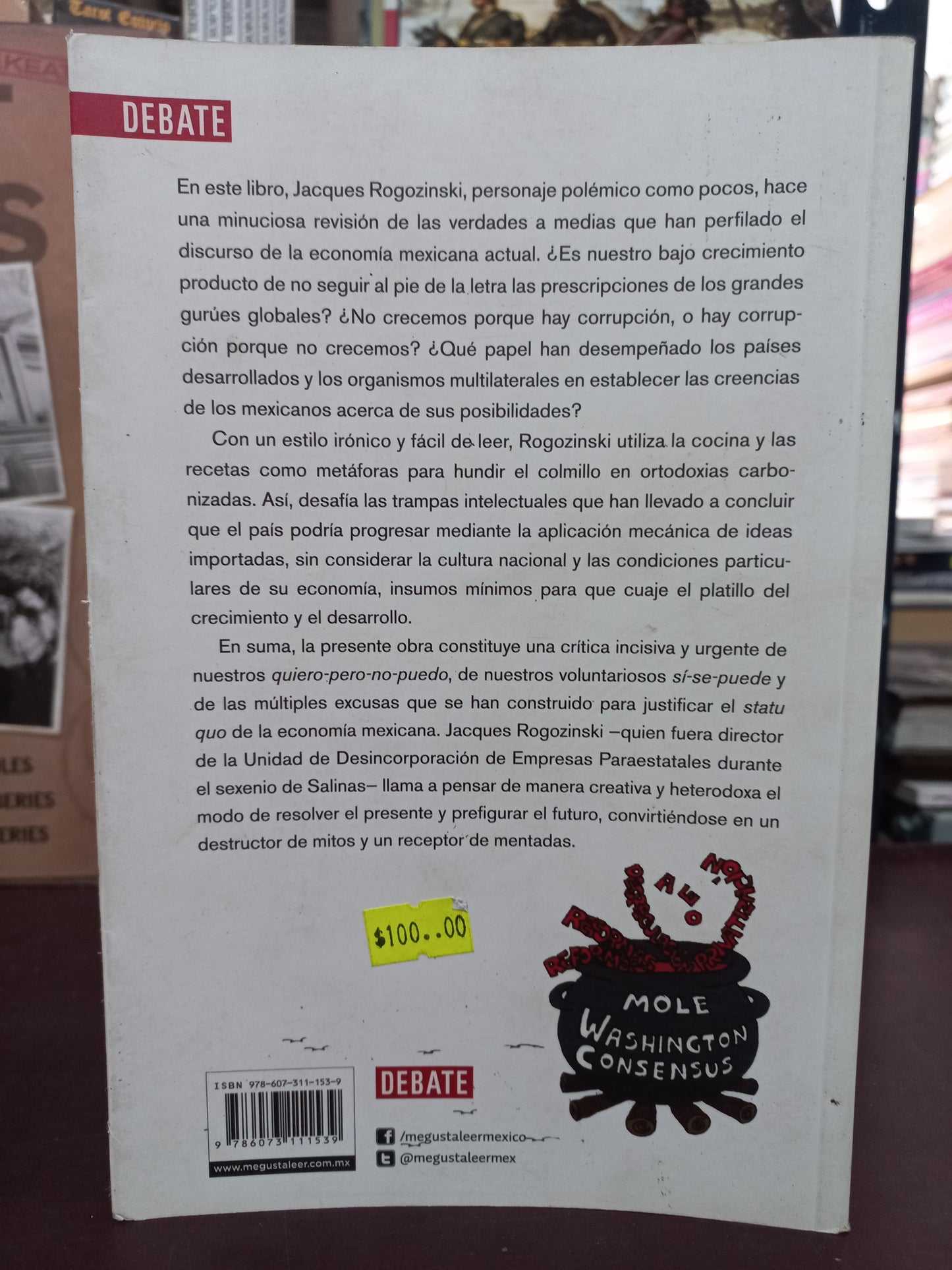 MITOS Y MENTADAS DE LA ECONOMÍA MEXICANA POR JACQUES ROGOZINSKI USADO POLÍTICA LITERARIO 305