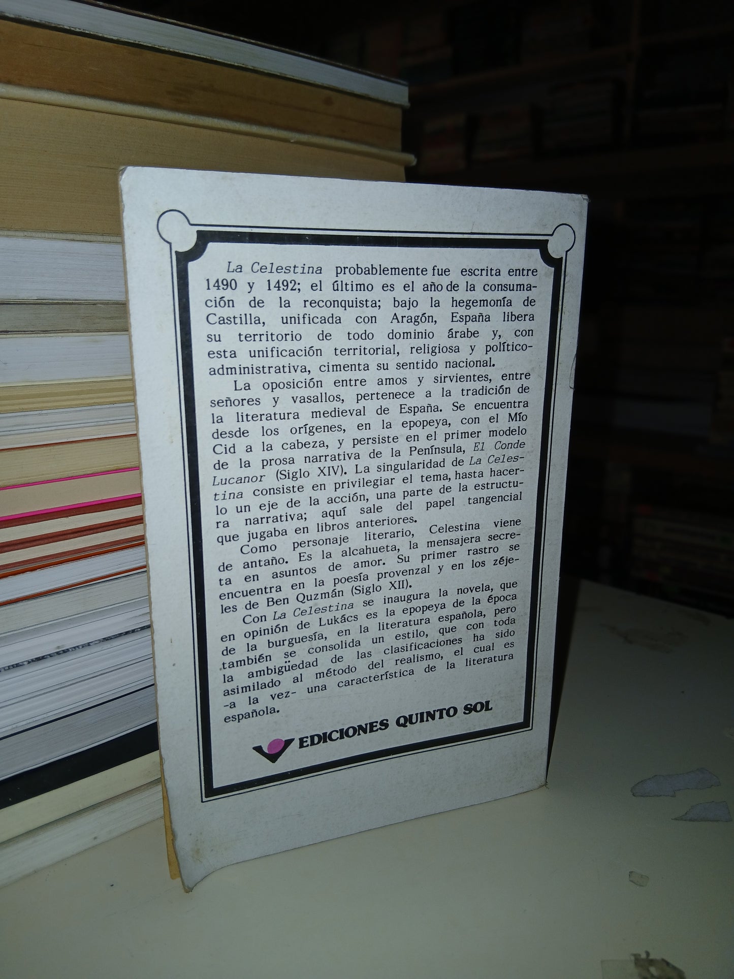 LA CELESTINA POR FERNANDO DE ROJAS USADO TEATRO LITERARIO 207