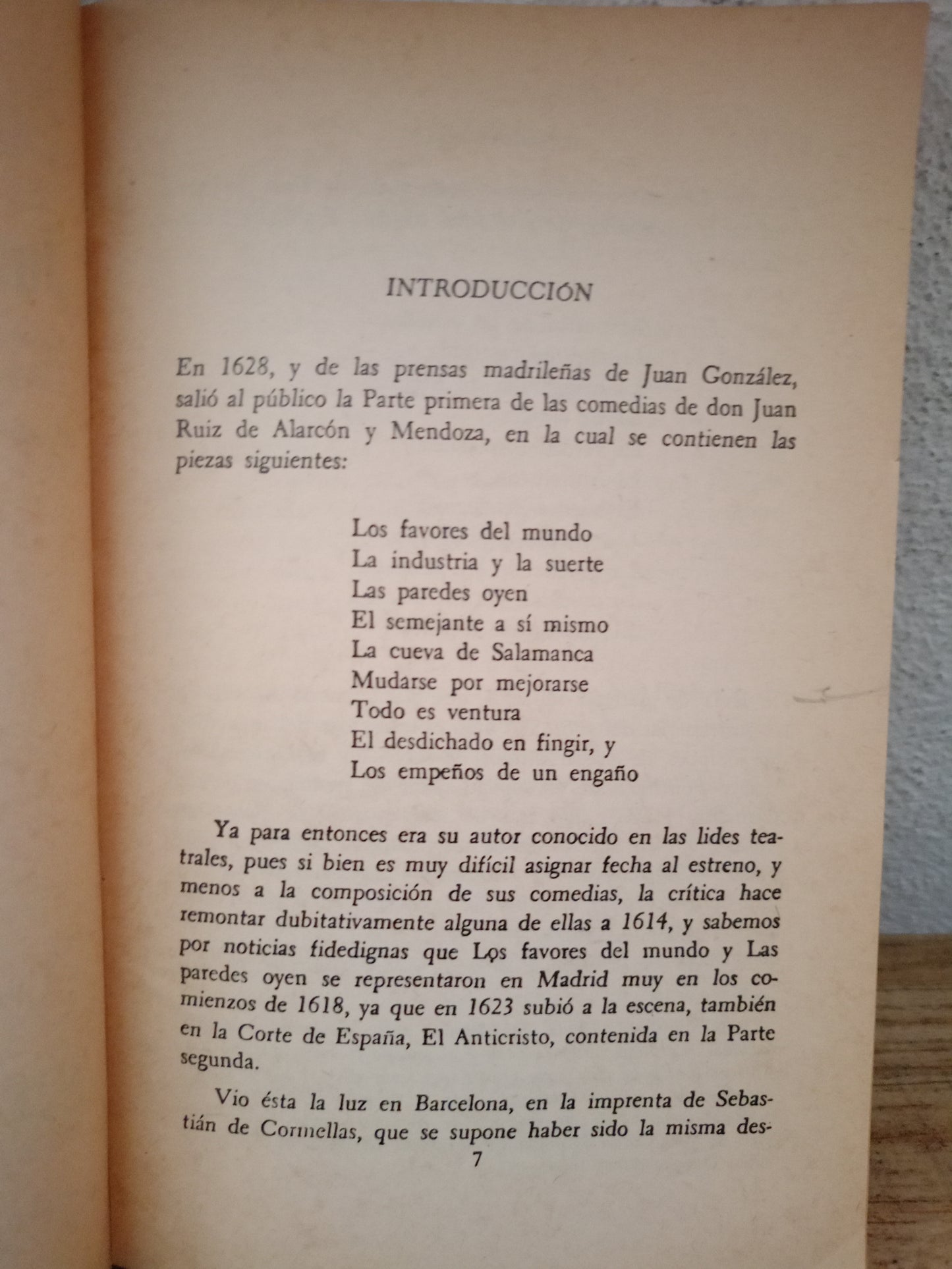 COMEDIAS ESCOGIDAS POR JUAN RUIZ DE ALARCÓN USADO NOVELA LITERARIO 305