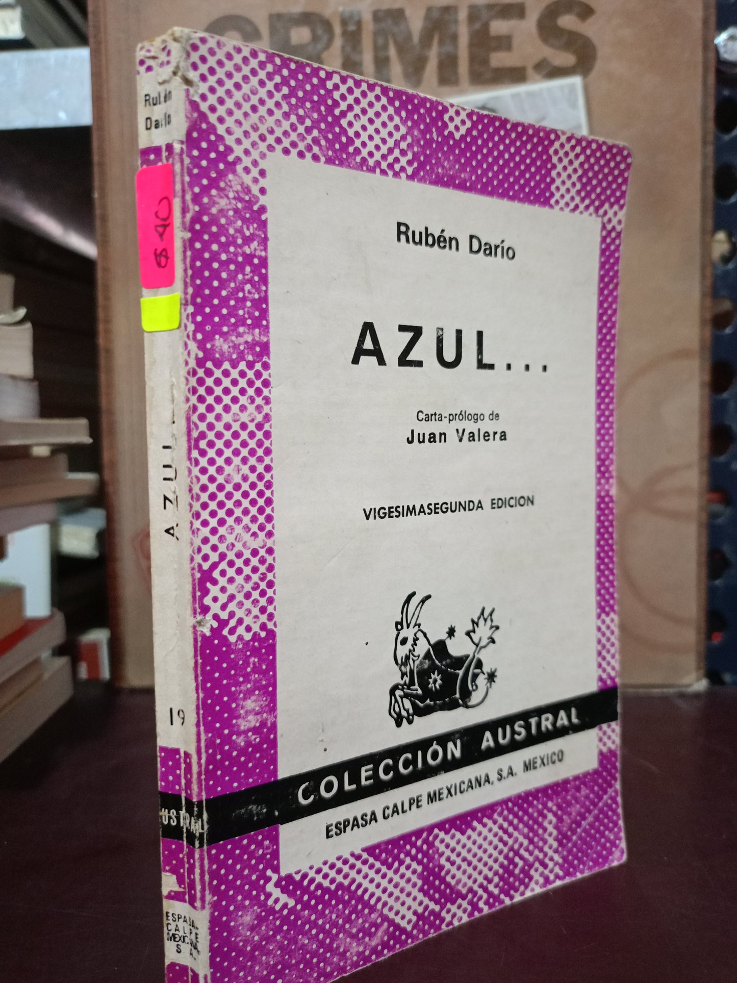 AZUL RUBEN DARIO USADO NOVELA LITERARIO 305