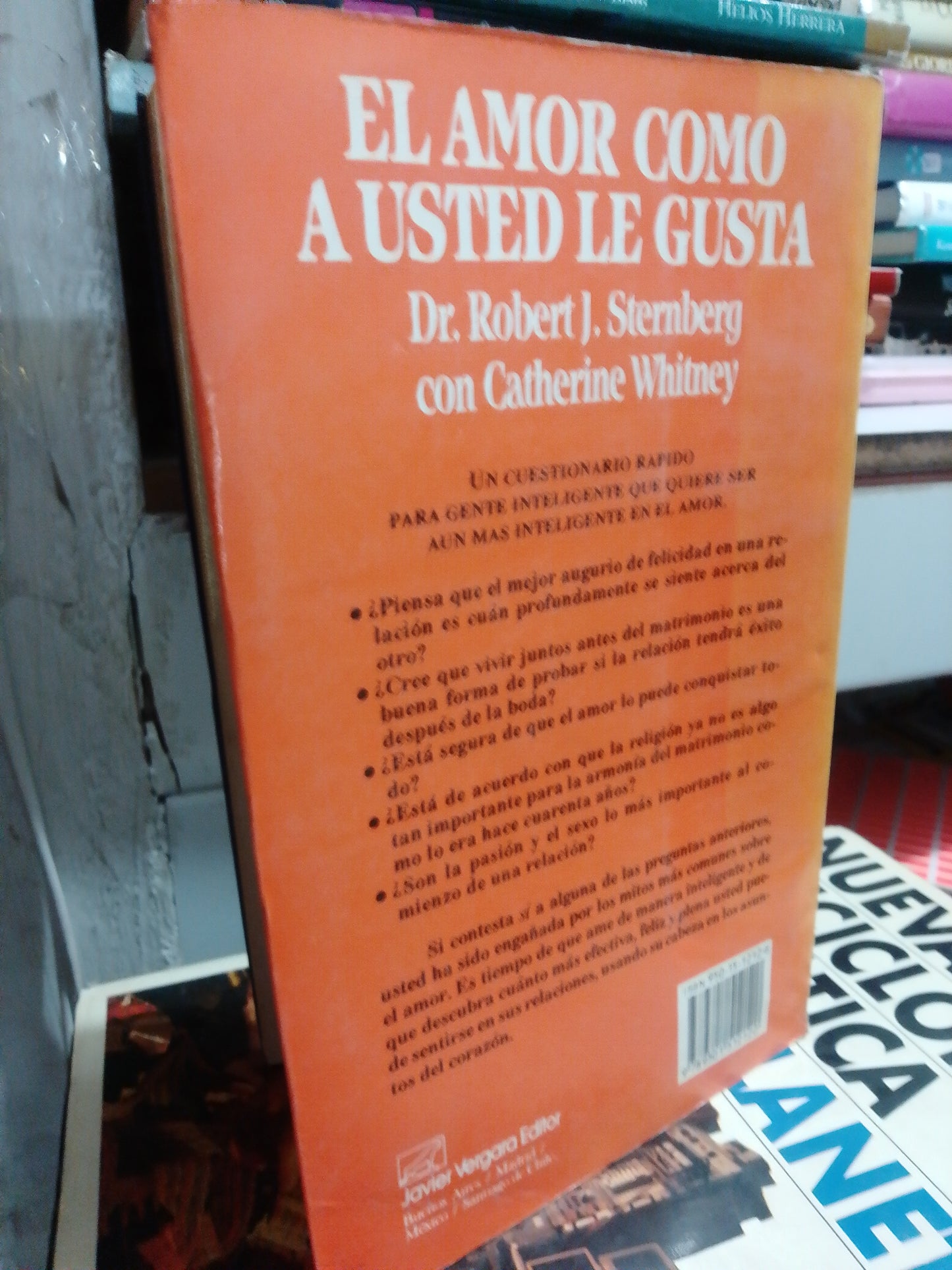 EL AMOR COMO A USTED LE GUSTA POR DR. ROBERT J. STERNBERG USADO SUP.PERSONAL JUAREZ