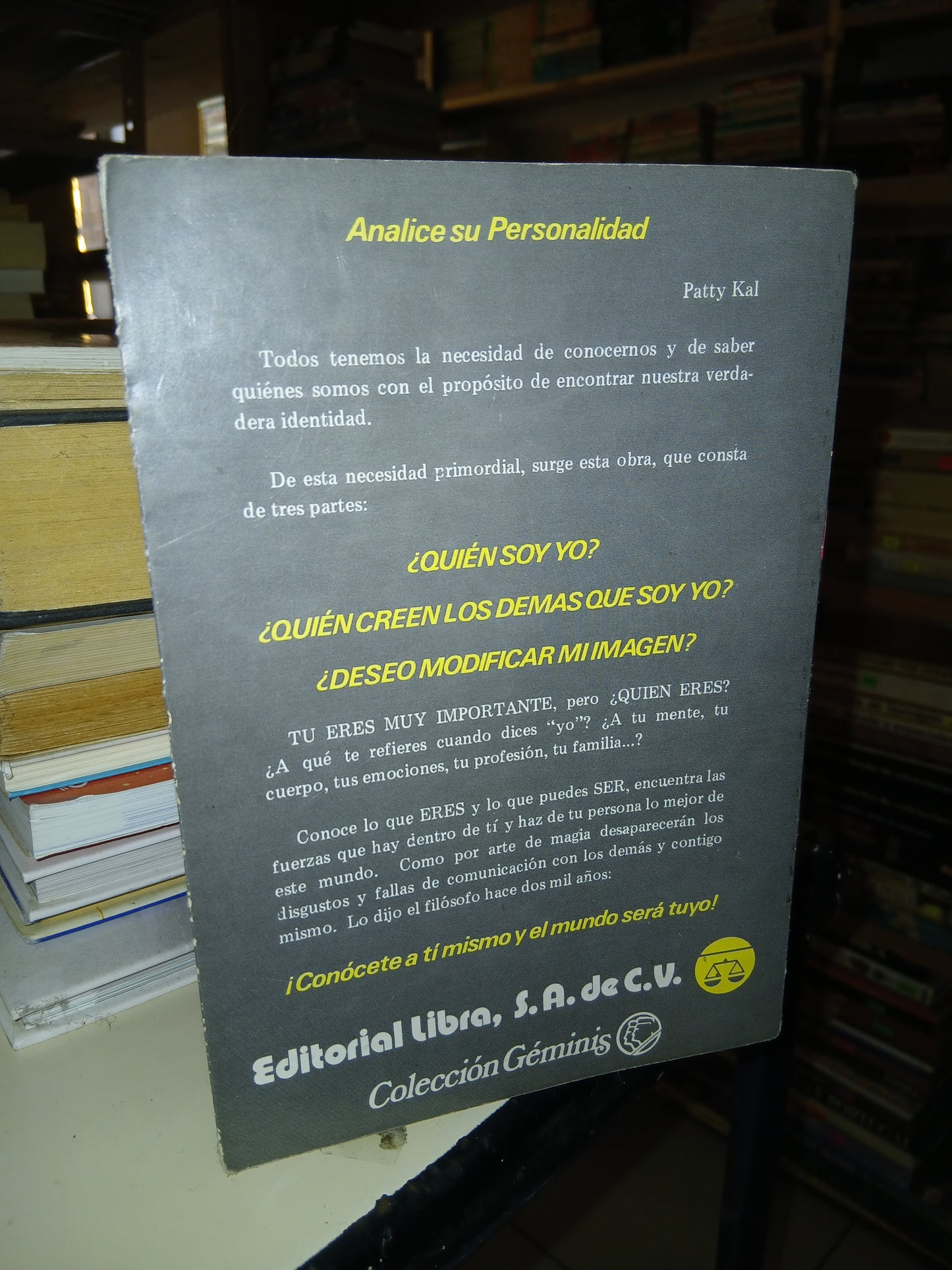 ANALICE SU PERSONALIDAD POR PATTY KAL USADO SUPERACIÓN PERSONAL LITERARIO 207