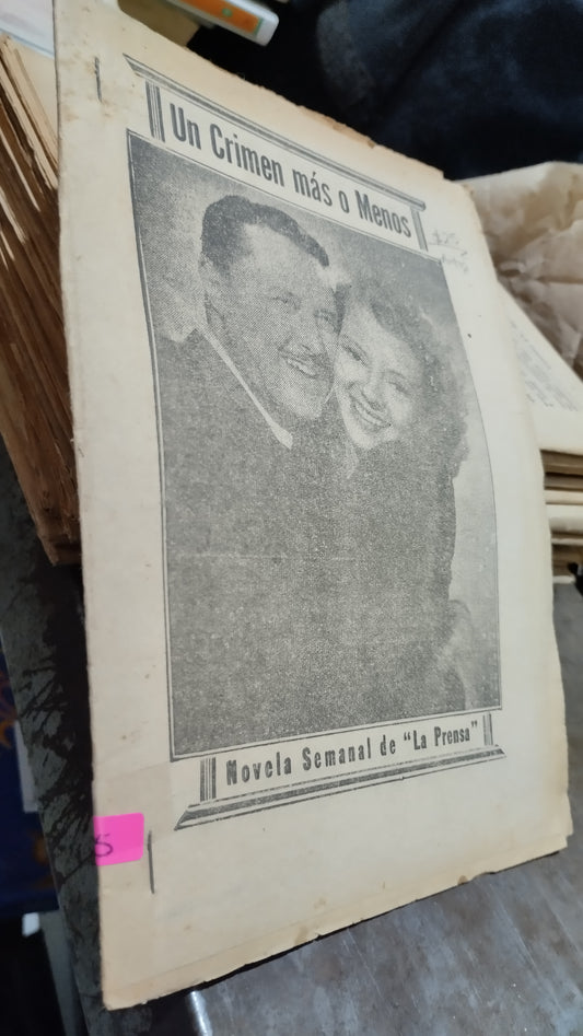 UN CRIMEN MAS O MENOS POR EDITORIAL LA PRENSA LIBRO USADO ANTIGUO ALDAMA