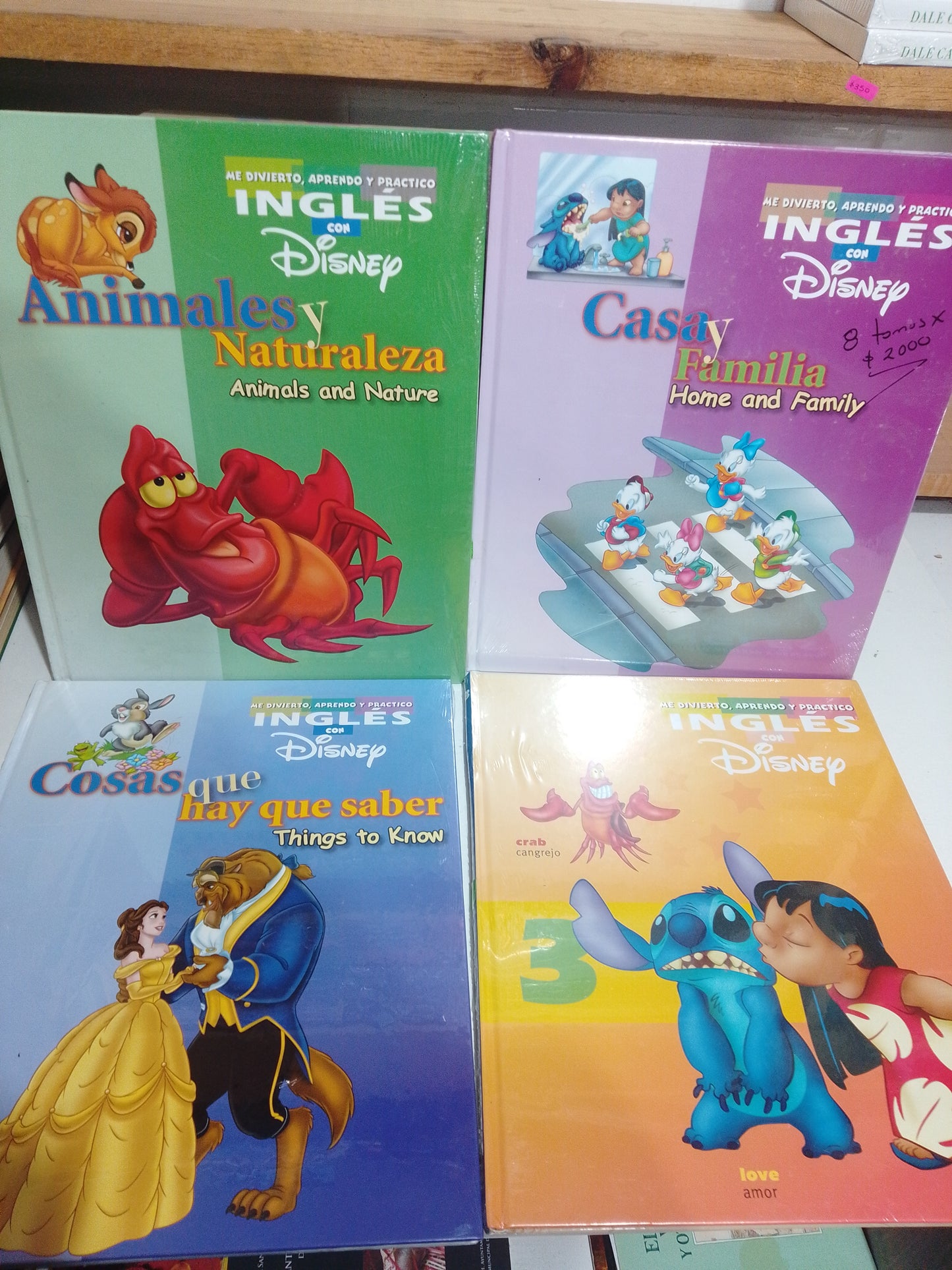 ME DIVIERTO APRENDO Y PRACTICO INGLES CON DISNEY 8 TOMOS USADOS IDIOMAS JUAREZ