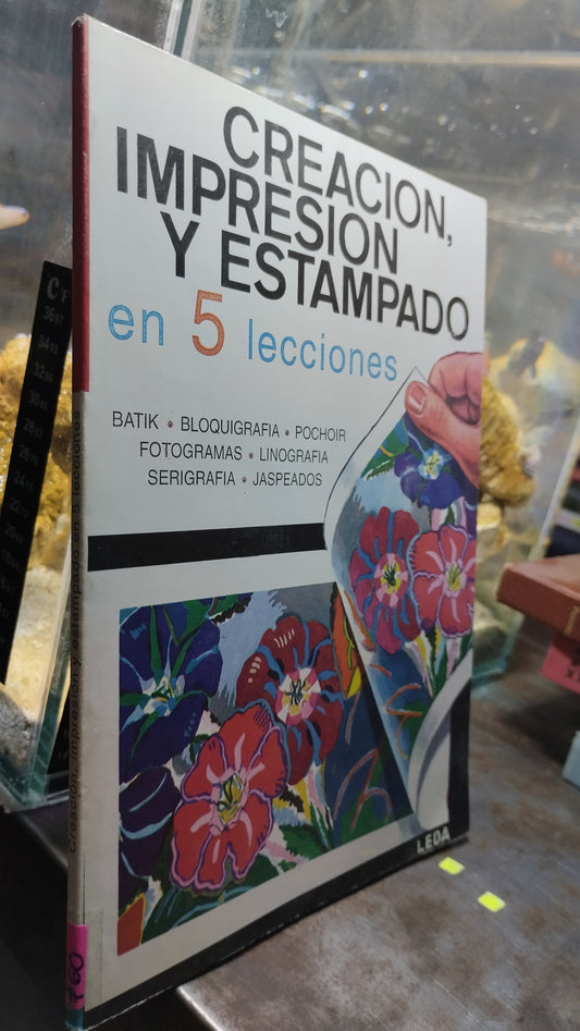 CREACION IMPRESION Y ESTAMPADO EN 5 LECCIONES LIBRO USADO ARTE ALDAMA