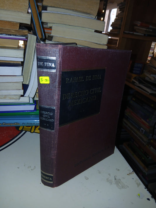 DERECHO CIVIL MEXICANO II POR RAFAEL DE PINA USADO DERECHO LITERARIO 207