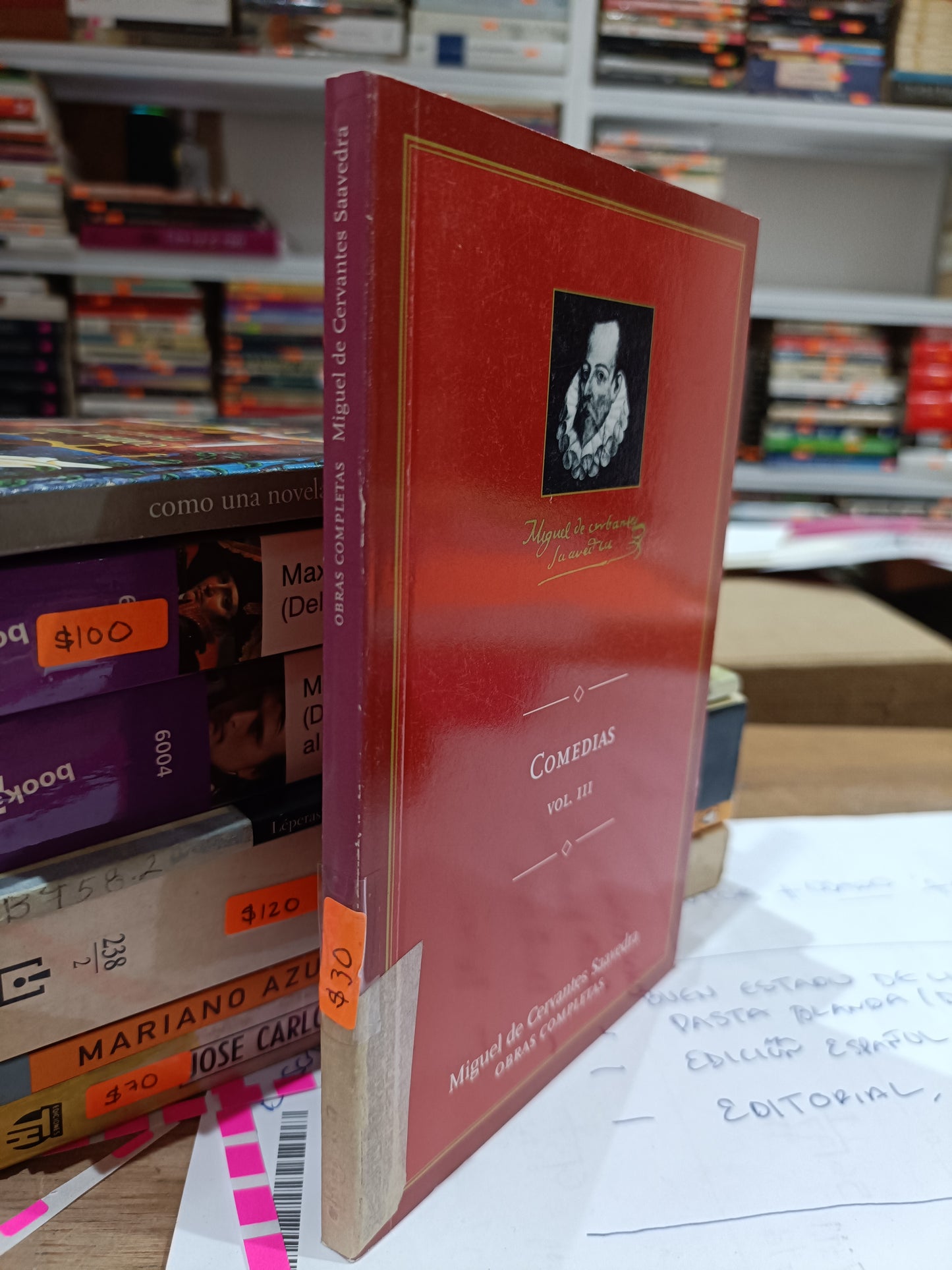 COMEDIAS III POR MIGUEL DE CERVANTES SAAVEDRA USADO NOVELA JUAREZ 515