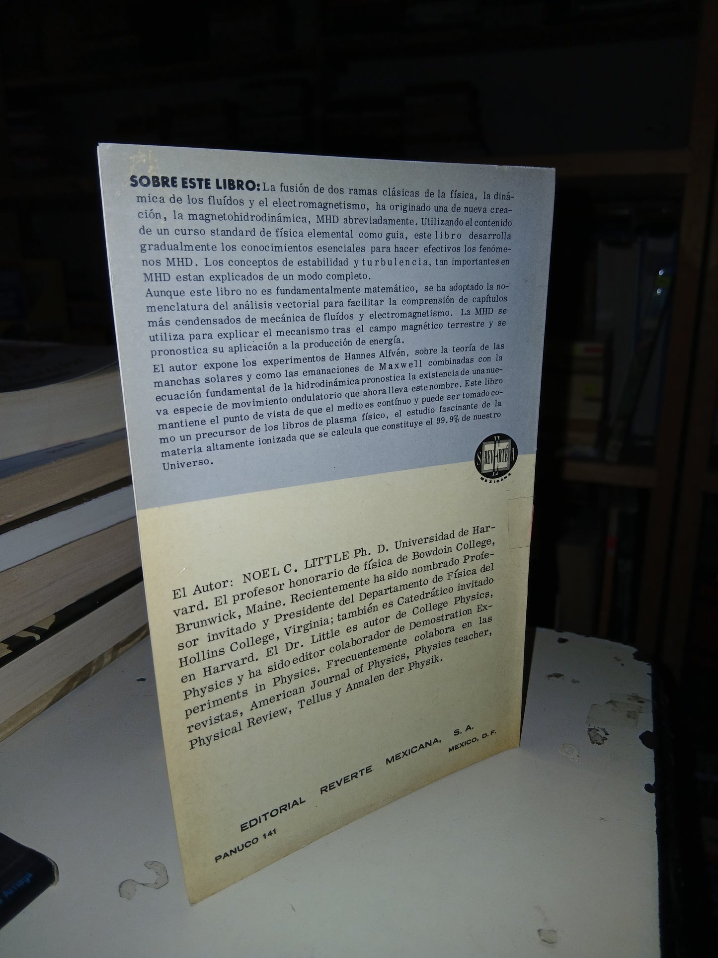 MAGNETOHIDRODINÁMICA POR NOEL C. LITTLE USADO CIENCIA LITERARIO 207