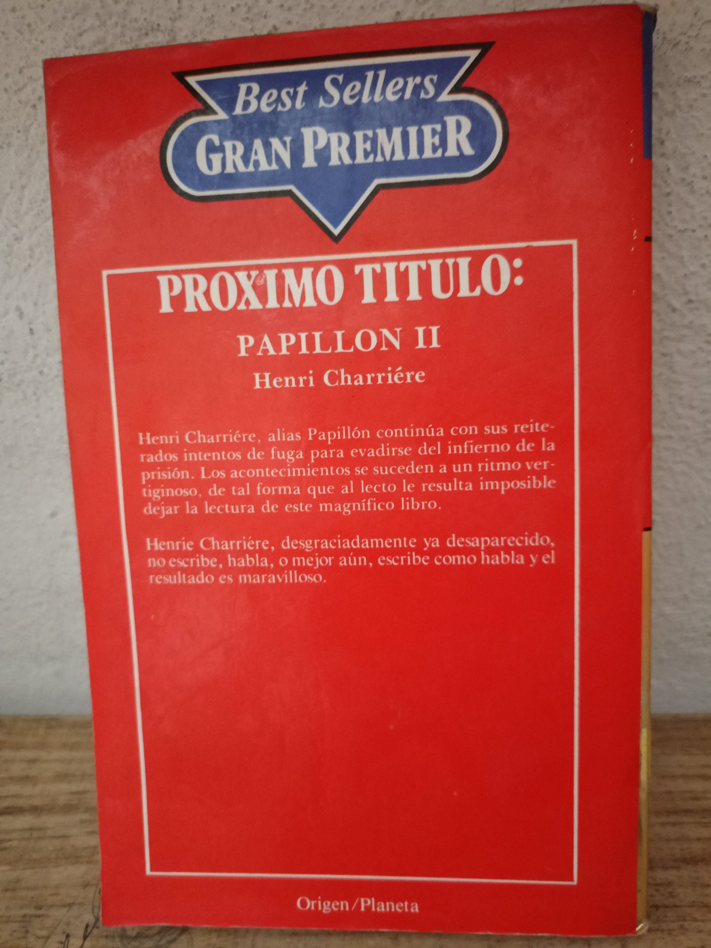 PAPILLON HENRI CHARRIERE USADO NOVELA LITERARIO 305