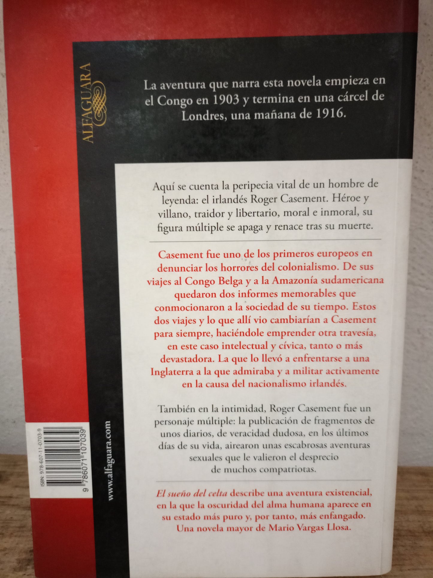 EL SUEÑO DEL CELTA MARIO VARGAS LLOSA USADO NOVELA LITERARIO 305