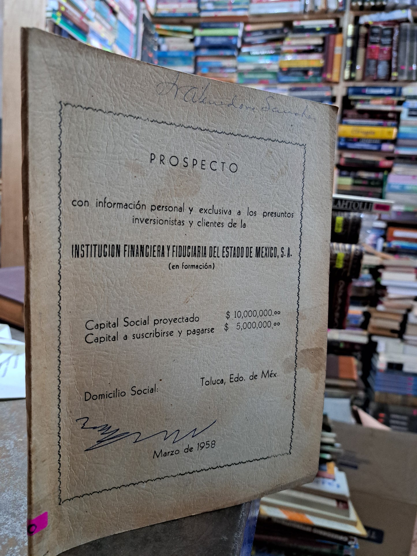 PROSPECTO CON INFORMACIÓN PERSONAL Y EXCLUSIVA A LOS PRESUNTOS INVERSIONISTAS Y CLIENTES DE LA INSTITUCION FINANCIERA Y FIDUCIARIA DEL ESTADO DE MÉXICO USADO ANTIGUO 1985 ALDAMA