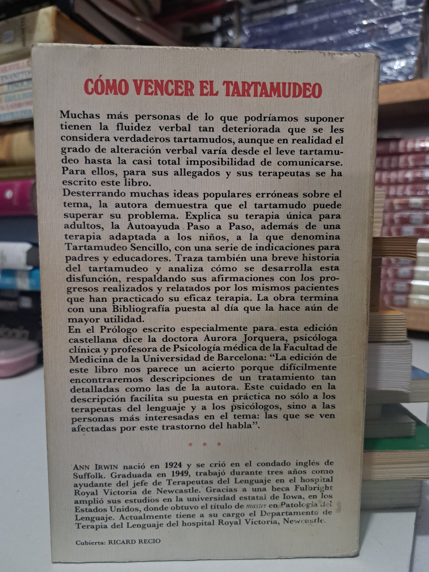 CÓMO VENCER EL TARTAMUDEO ANN IRWIN USADO SUPERACIÓN PERSONAL JUÁREZ