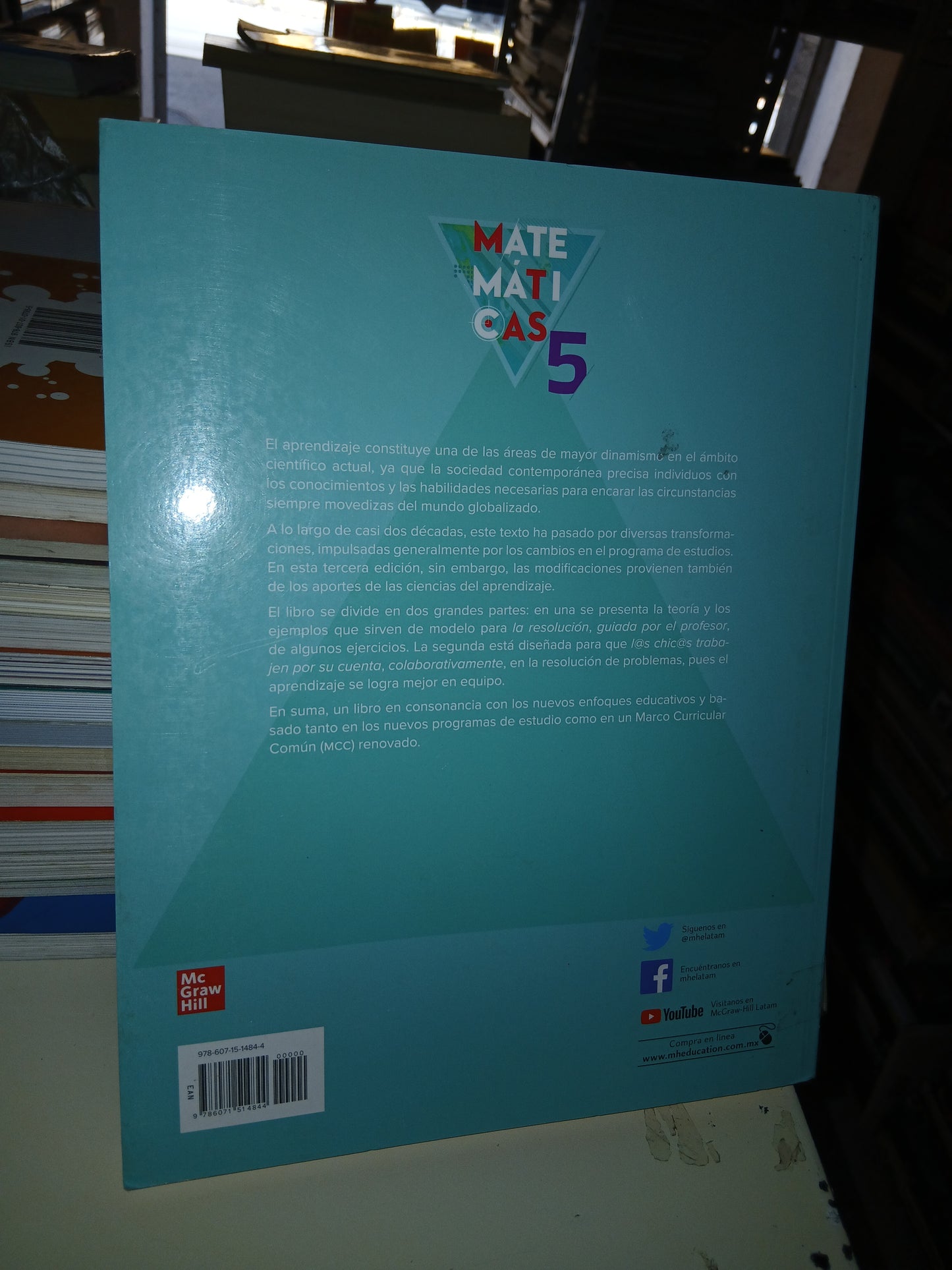 MATEMÁTICAS 5 POR JUAN ANTONIO CUÉLLAR CARVAJAL USADO MATEMÁTICAS LITERARIO 207
