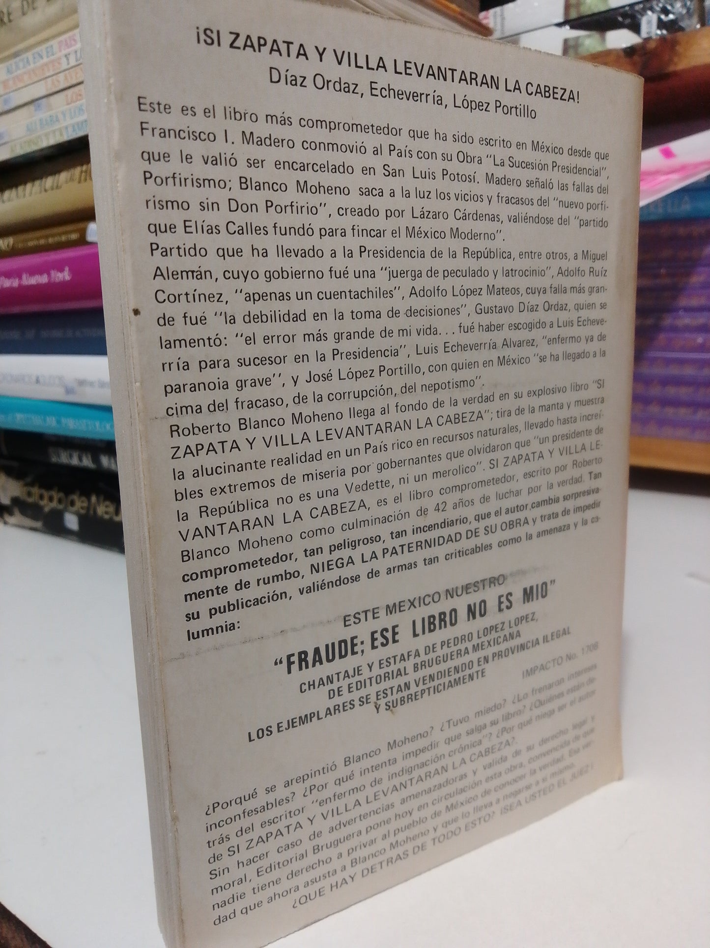 SI ZAPATA Y VILLA LEVANTARON LA CABEZA POR ROBERTO BLANCO MOHENO USADO HISTORIA JUÁREZ