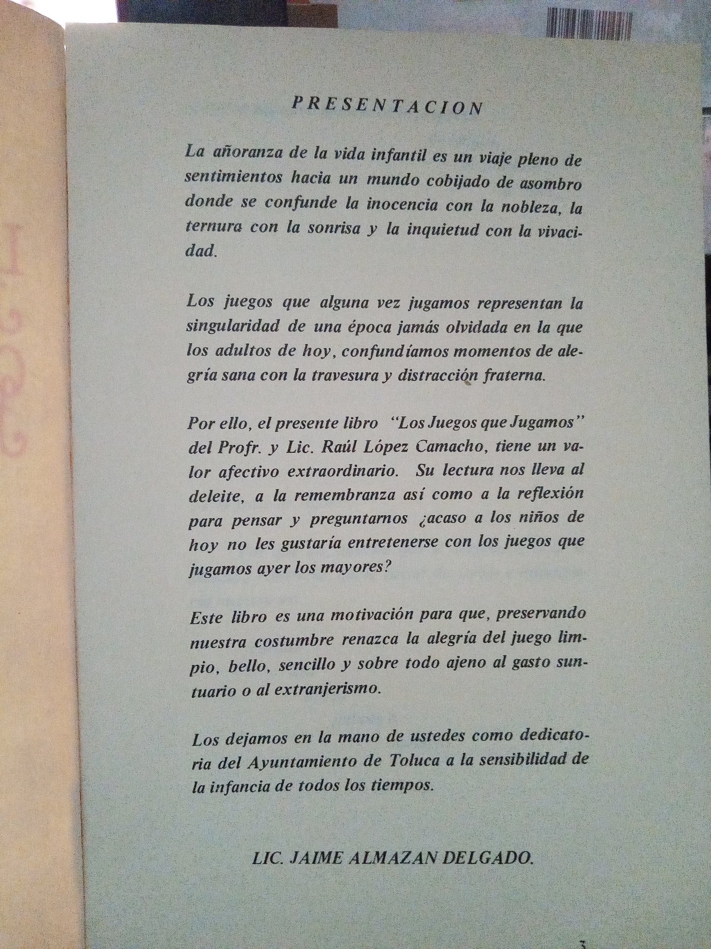 LOS JUEGOS QUE JUGAMOS RAUL LOPEZ CAMACHO USADO INFANTIL LITERARIO 305