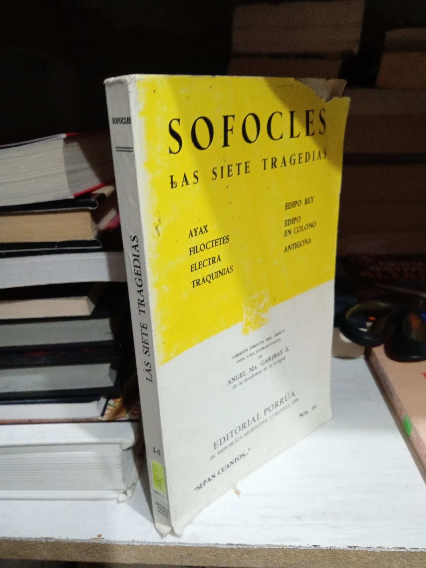 SOFOCLES LAS SIETE TRAGEDIAS POR ANGEL MANGARIBAY K USADO NOVELA JUAREZ