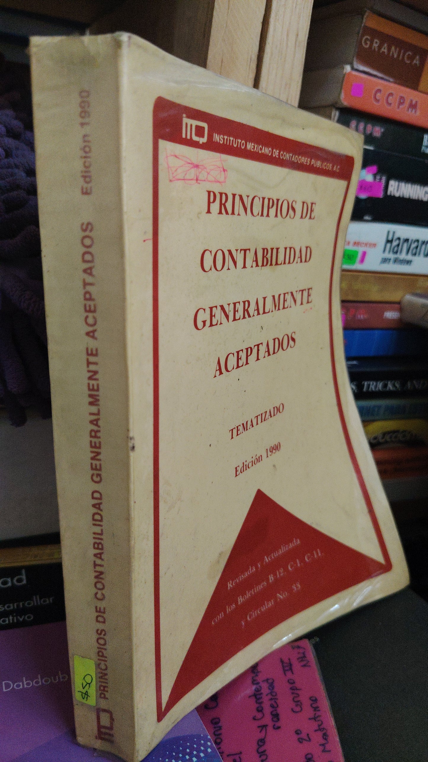 PRINCIPIOS DE CONTABILIDAD GENERALMENTE ACEPTADOS TEMATIZADO EDICION 1990 USADO ADMINISTRACION LITERARIO 207
